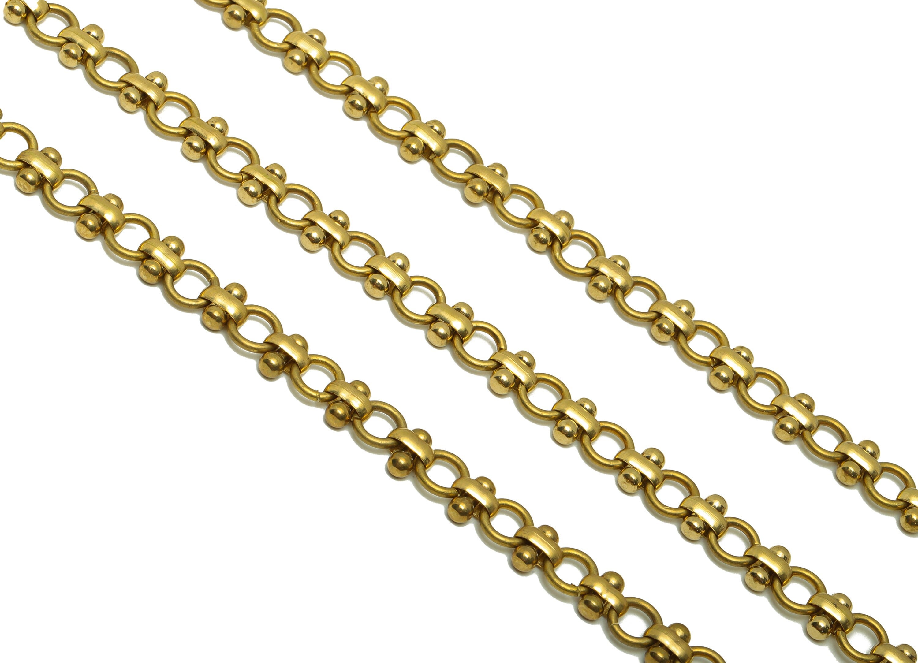 6.8 Gold Handmade Chain - Raw Brass Oval Link Chain - Brass Handmade Link Chain - Brass Barbell Chain - Jeweler Making - 10x6x2mm- PP8642 - DOMEDBAZAAR