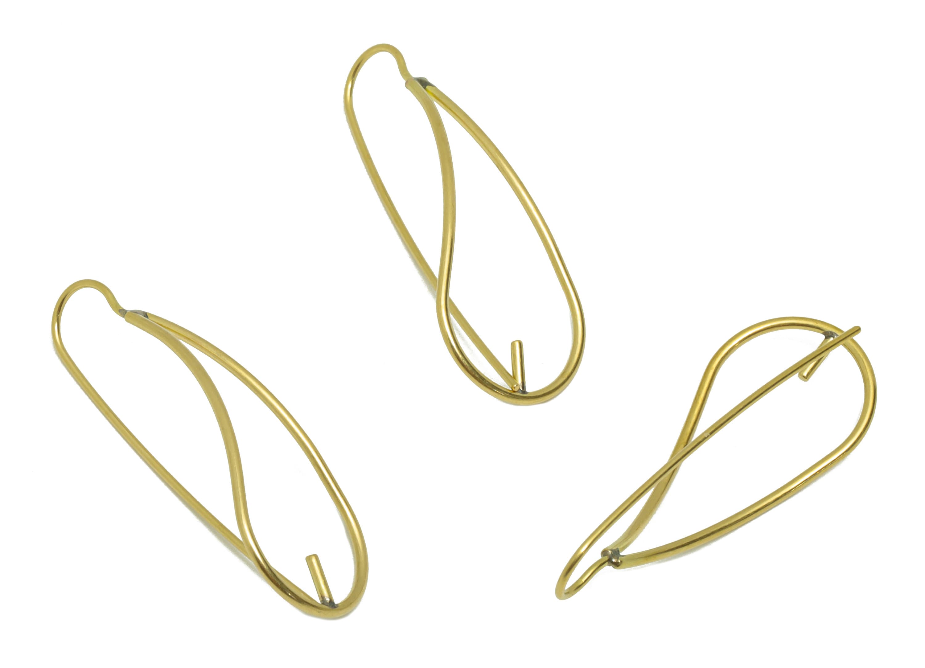 Brass Drop Earring Wire - Brass Teardrop Earring Hook - Brass Wire Earring Hook - Teardrop Earring Post for Peral - 36.5x13.5x0.98mm -PP8880 - DOMEDBAZAAR