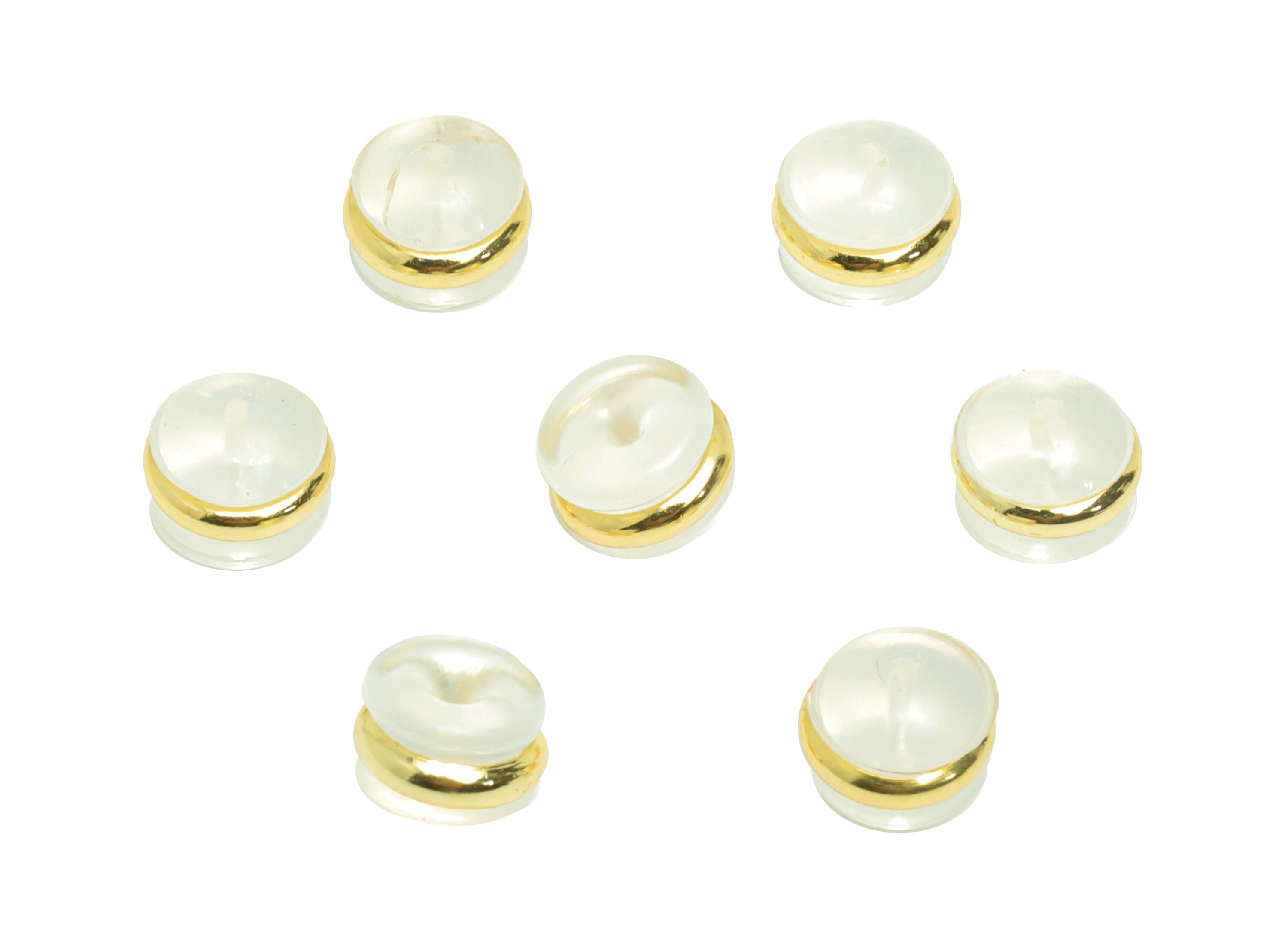 Brass Silica Gel Rubber - Rubber Earring Stopper Nuts - Rubber Earring Findings - Earring Back - Gold Tone Plating - 6.34x6.34x4mm - ES1039 - DOMEDBAZAAR