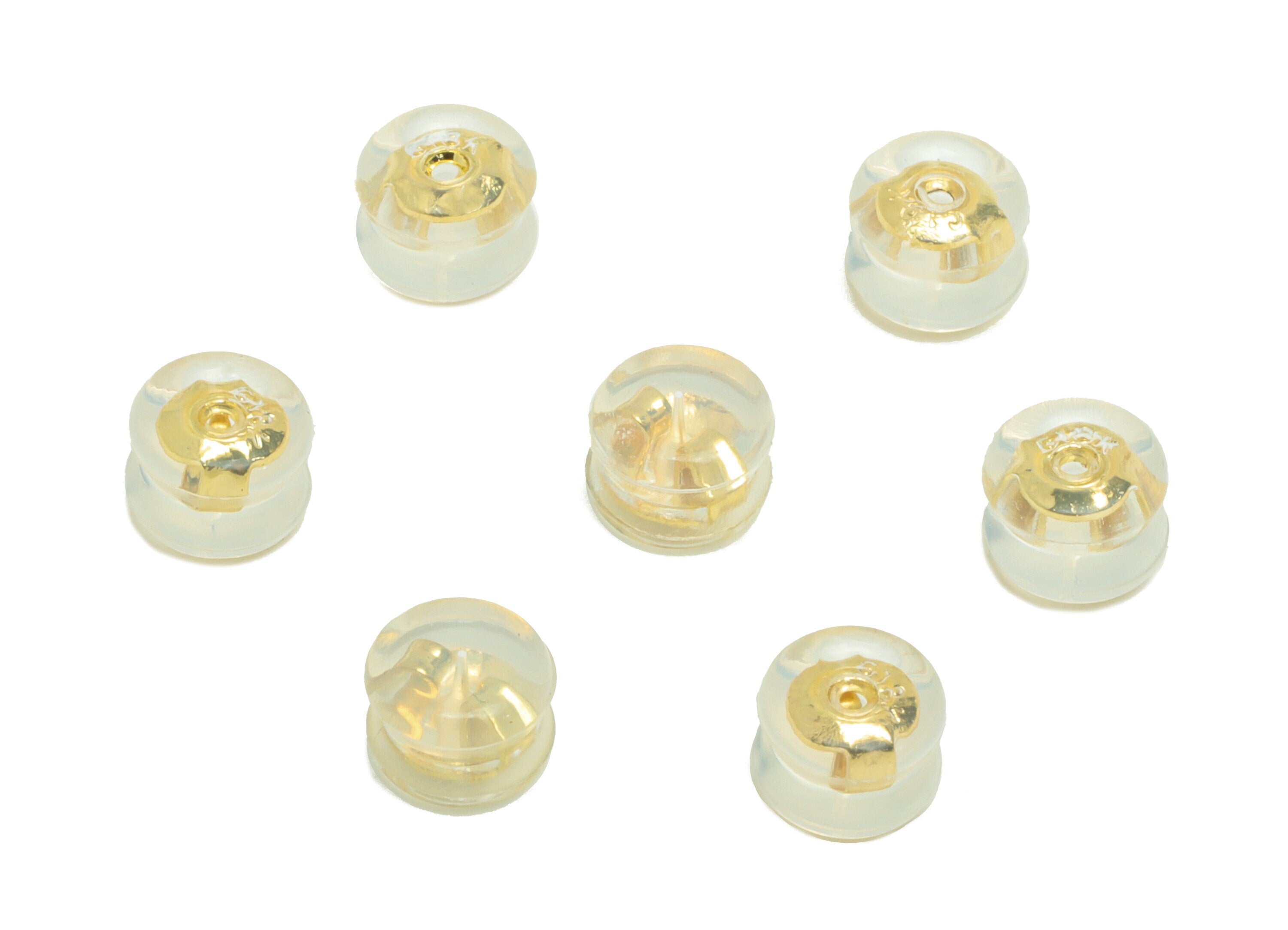 Brass Silica Gel Rubber - Rubber Earring Stopper Nuts - Rubber Earring Findings - Earring Back - Gold Tone Plating - 5.94x5.9x4.7mm - ES1038 - DOMEDBAZAAR