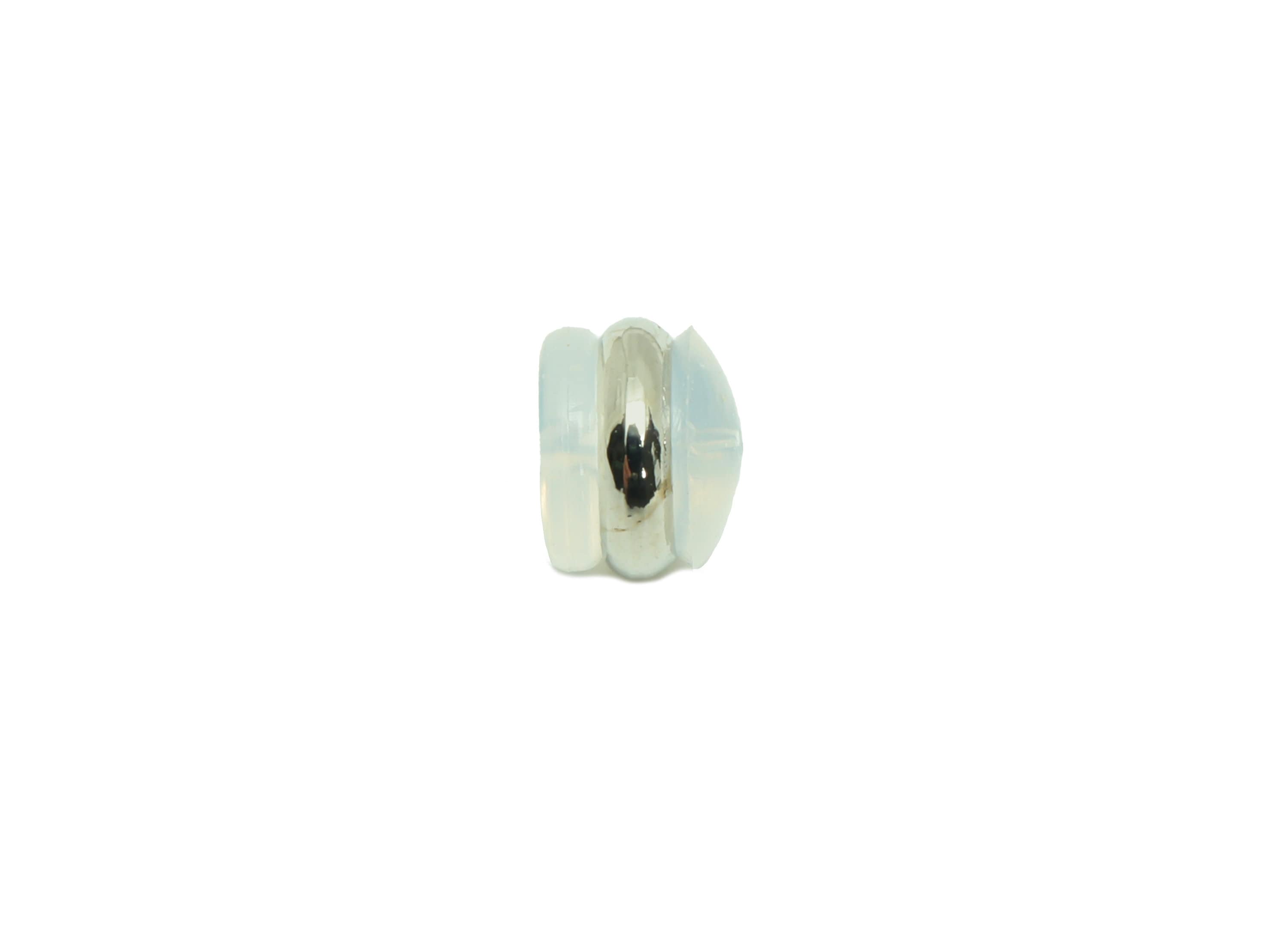 Brass Silica Gel Rubber - Rubber Earring Stopper Nuts - Rubber Earring Findings - Earring Back - Silver Tone Plating - 6.77x6.7x5mm - ES1036 - DOMEDBAZAAR