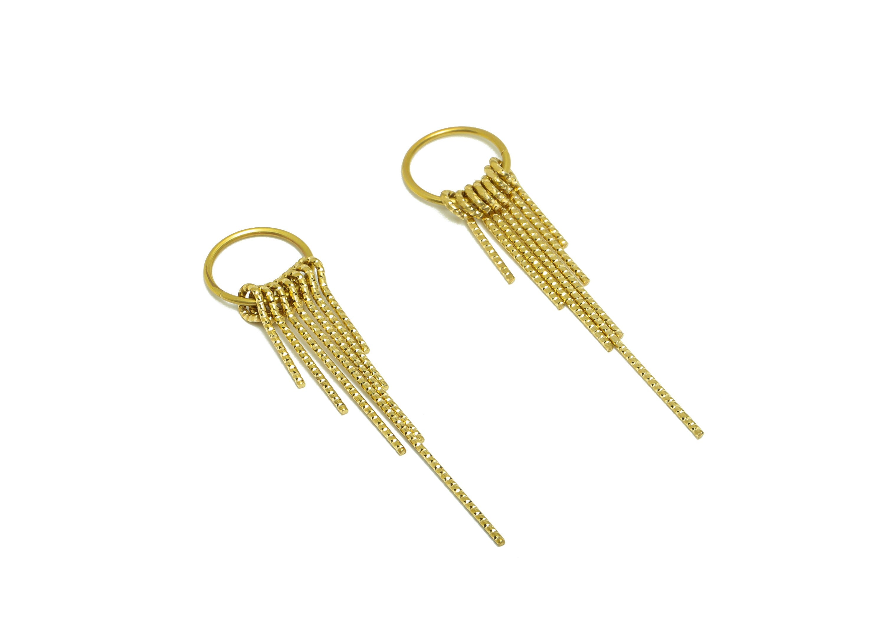 Brass Tassel Earring Charm - Brass Textured Wires Earring Charm - Stick Wires Earring Tassel Charm - Dangle Tassel Charm - 67x15x1mm -PP9111 - DOMEDBAZAAR