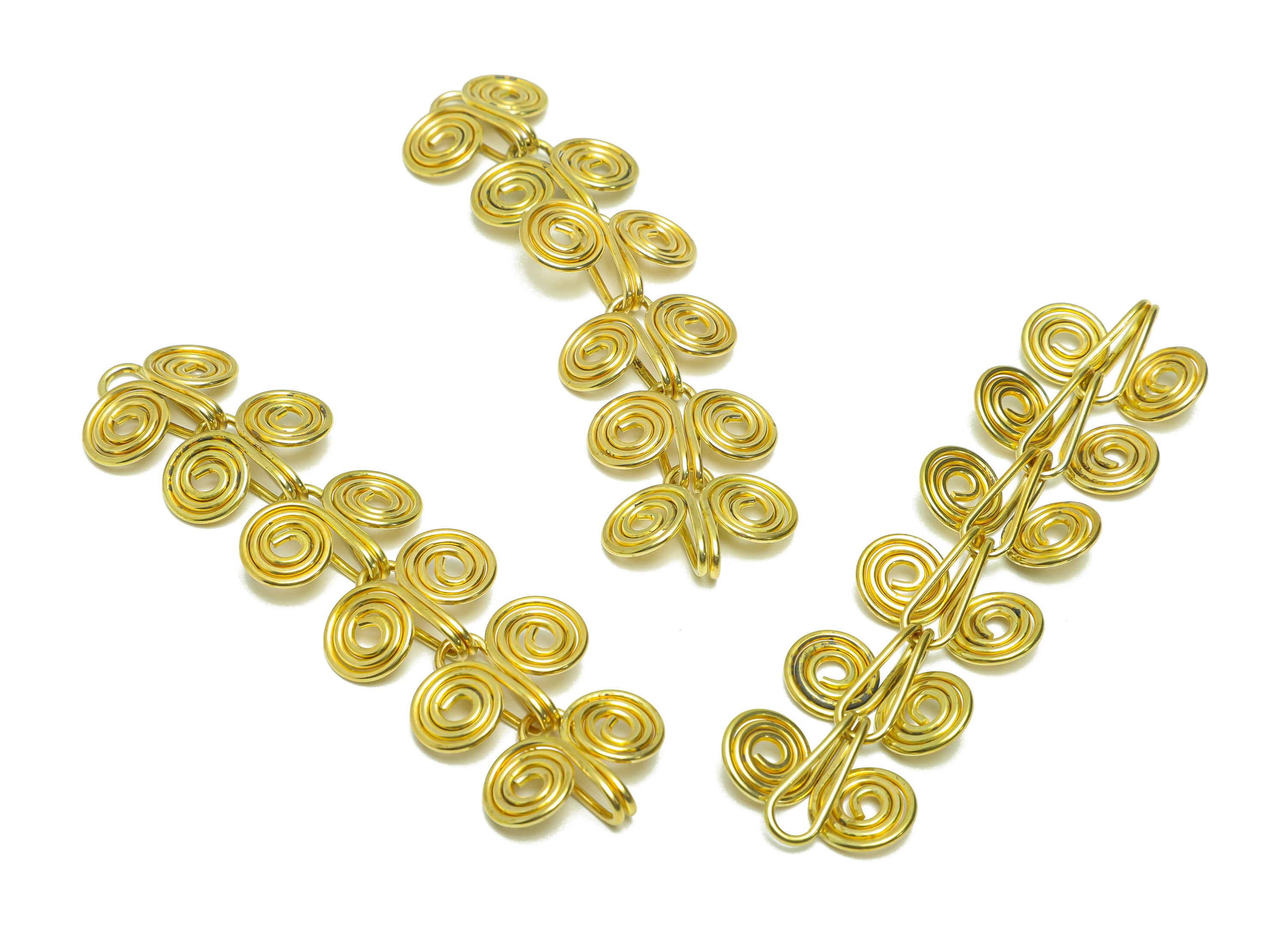Brass Snail Bracelet Connector - Brass Twine Wire Bracelet - Brass Wire Snail Bracelet - For Bracelet - 91.75x22.71x5.68mm - PP9060 - DOMEDBAZAAR