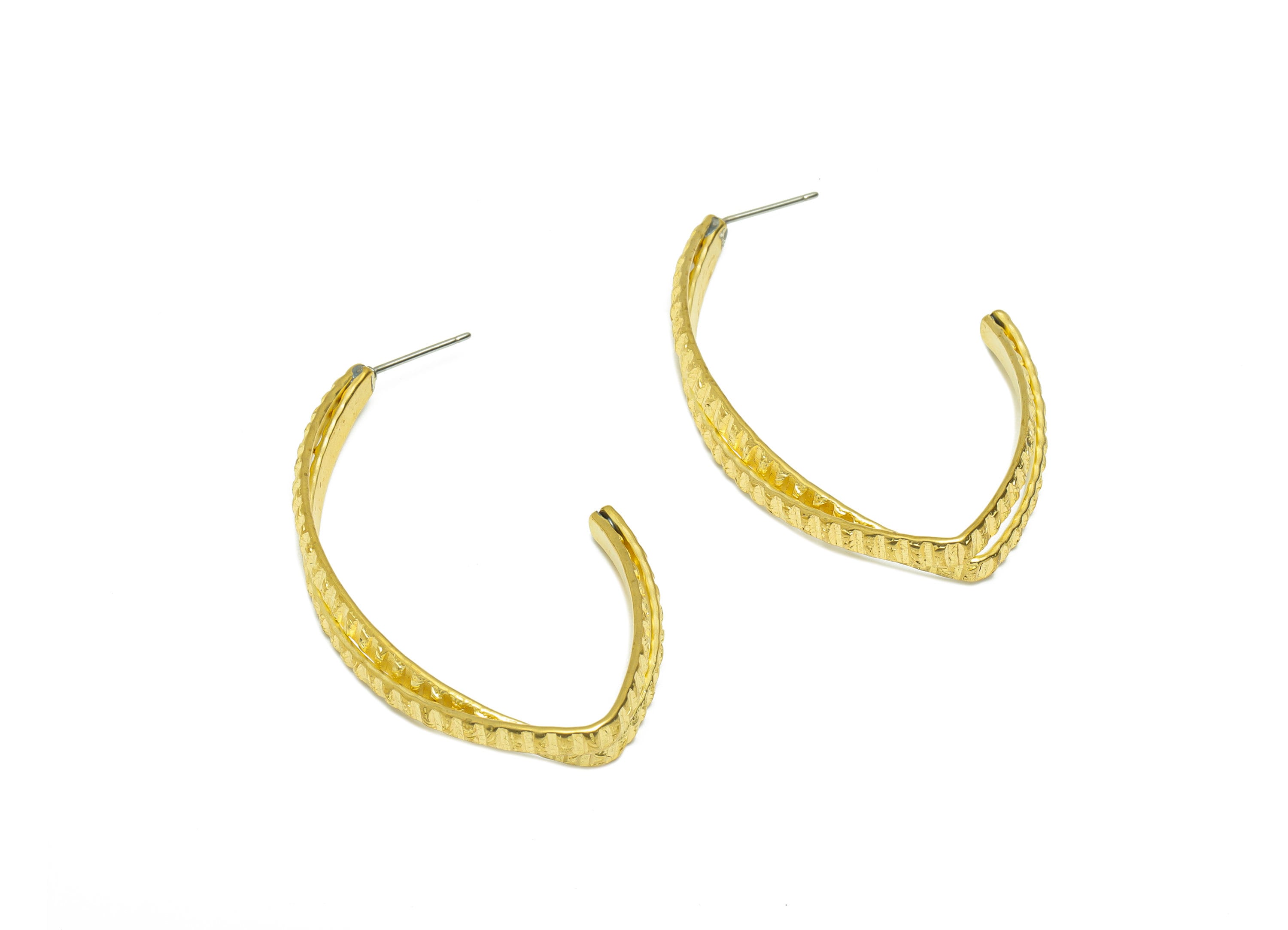 Brass Marquise Wire Earring Post - Brass Textured Earring Stud - Brass Hammered Wire Earring Post - Geometry Earring Post - 50x29x2mm-PP9054 - DOMEDBAZAAR