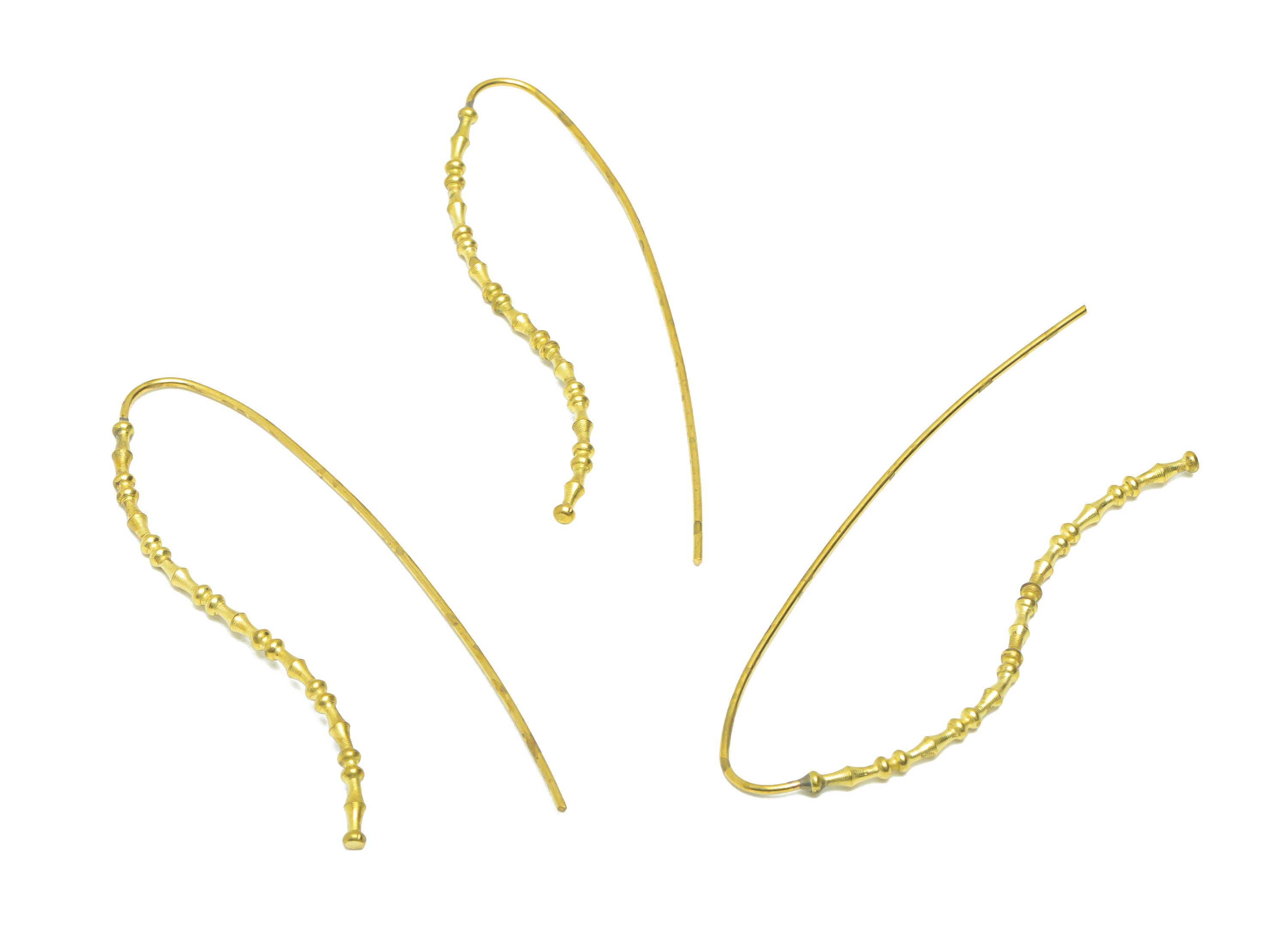 Beads Hook Earring Wire - Brass Mini Ball Earring Wire - Beaded Wire Hook Earring - Beaded Wire Hook Earring - 56.78x16.3x1.92mm- PP9043 - DOMEDBAZAAR