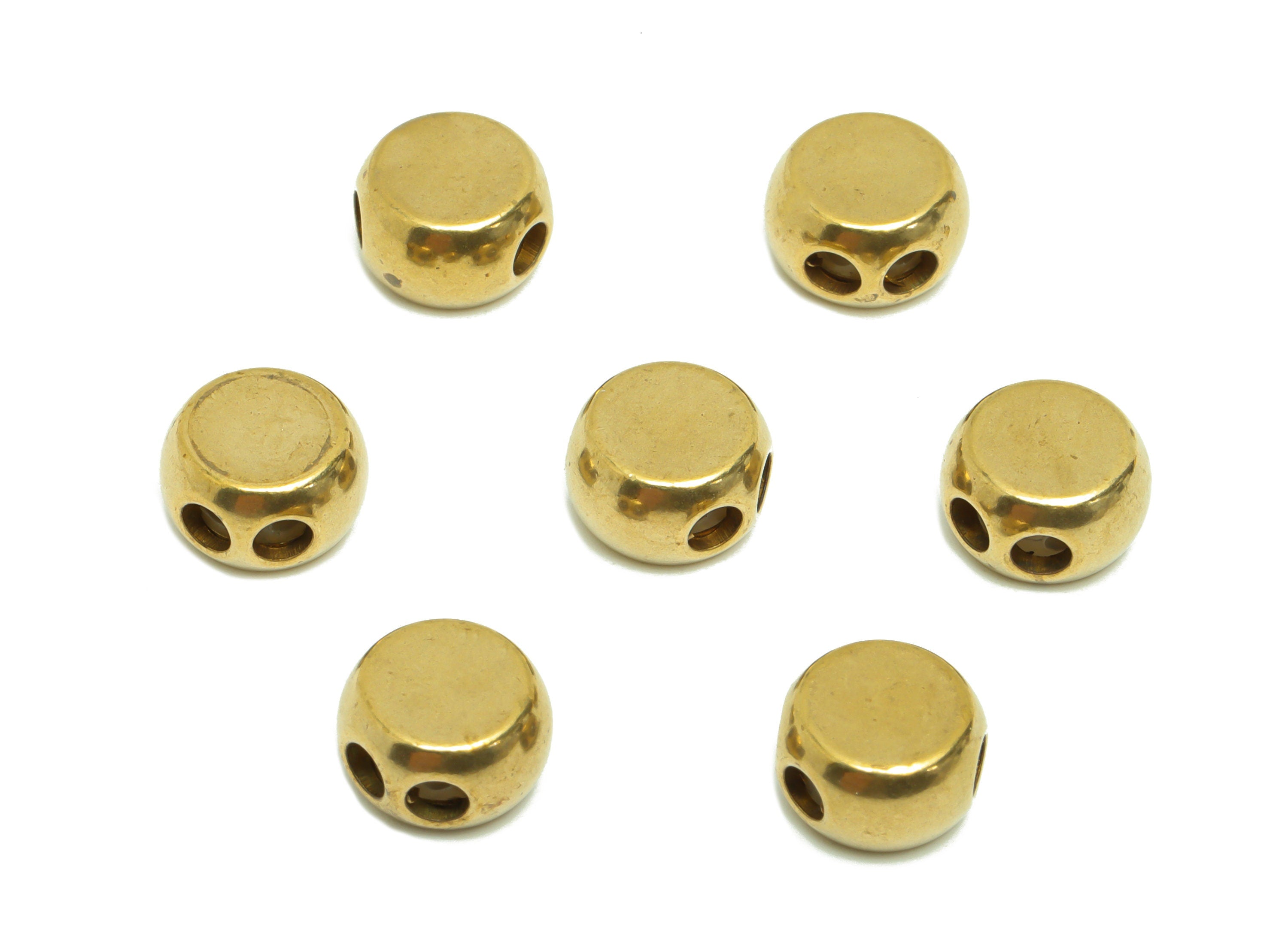 9*1.5 Brass Silica Gel Rubber - Cylinder Rubber Sliding Beads Nuts - Stopper Bead - Adjustable Stopper Beads - 5.36x9.2x5.36mm- PP9255 - DOMEDBAZAAR