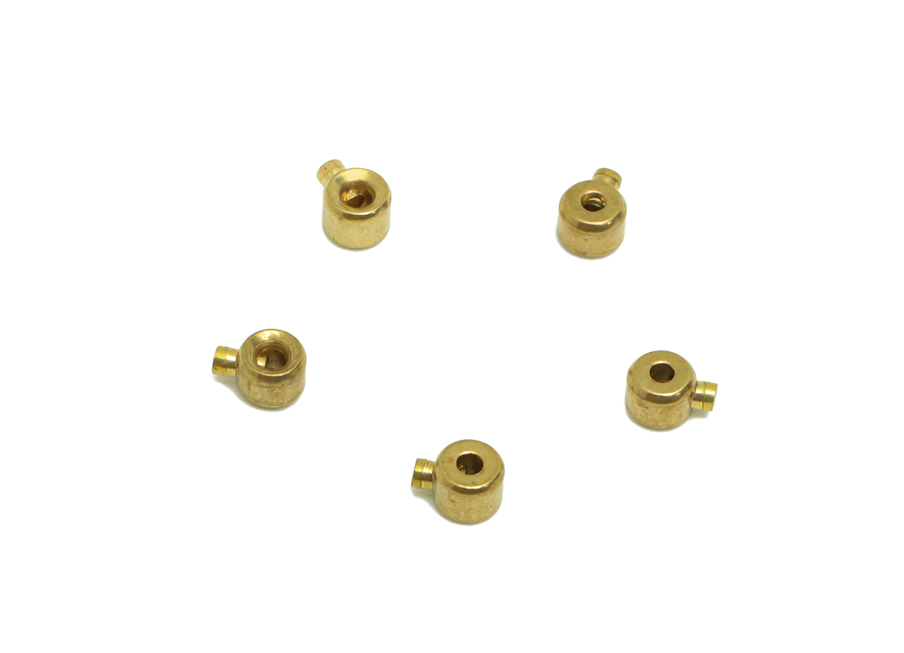 Brass Mini Round Rubber - Sliding Beads Nuts - Adjustable Stopper Beads - Sliding Beads Rubber - Chain Bracelet - 4.23x3.02x2.3mm - PP9258 - DOMEDBAZAAR