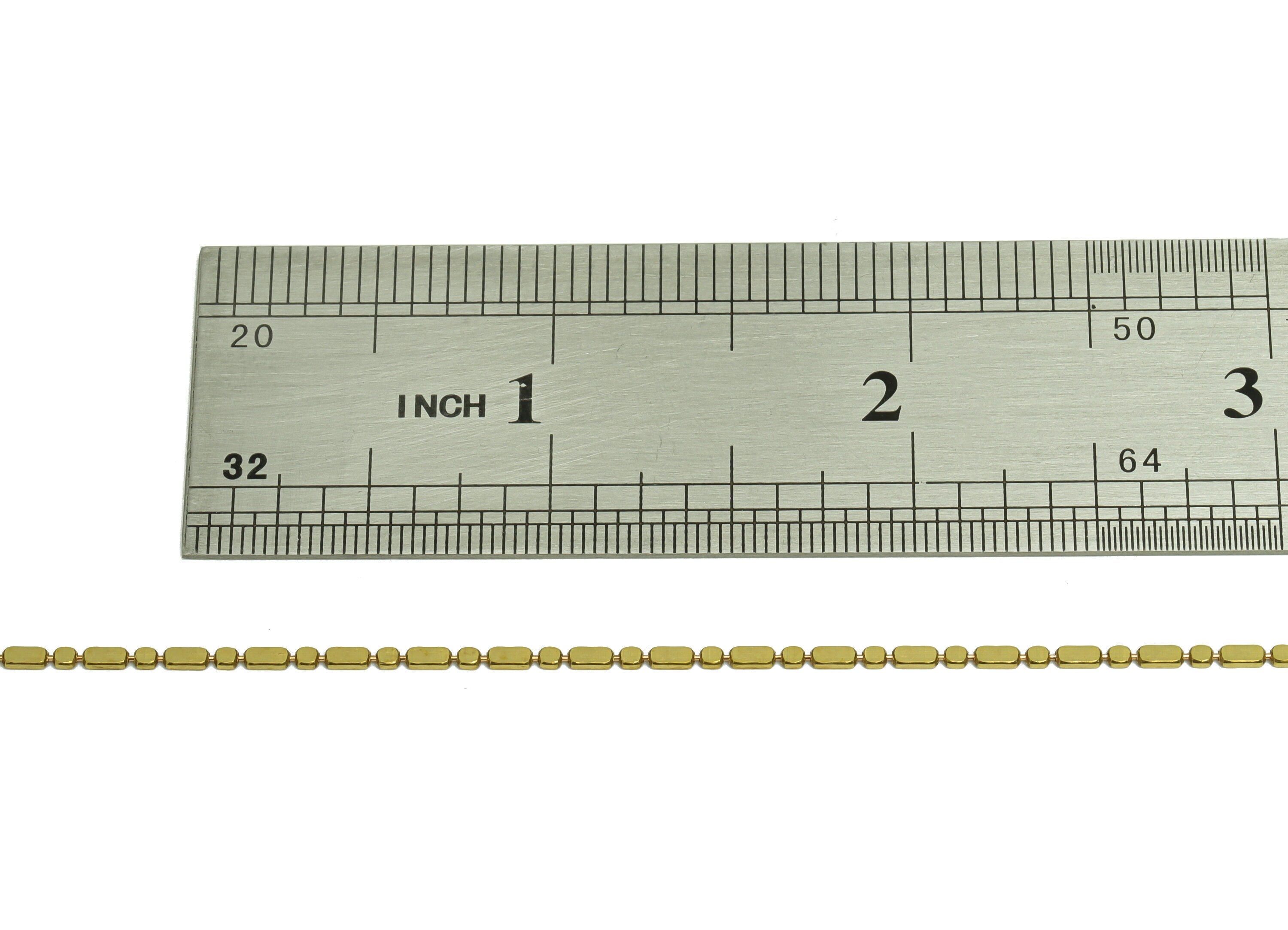 31.5mm Flat Ball Chain - Brass Chain Pellet - Flat Round Connector Chain - Brass Chain Flat Circle - Jeweler Making - 3x1.37x0.7mm - PP9011 - DOMEDBAZAAR