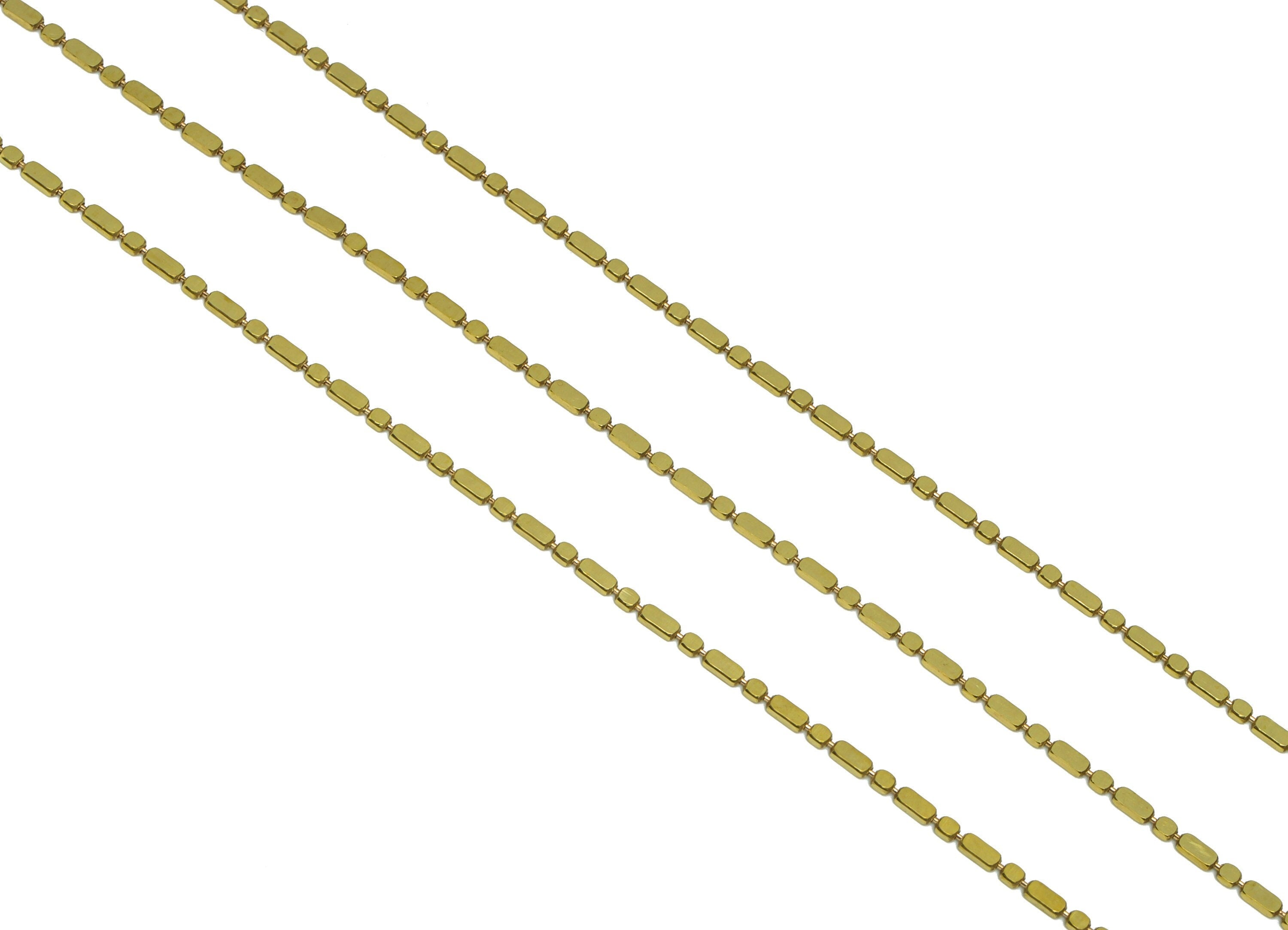 31.5mm Flat Ball Chain - Brass Chain Pellet - Flat Round Connector Chain - Brass Chain Flat Circle - Jeweler Making - 3x1.37x0.7mm - PP9011 - DOMEDBAZAAR