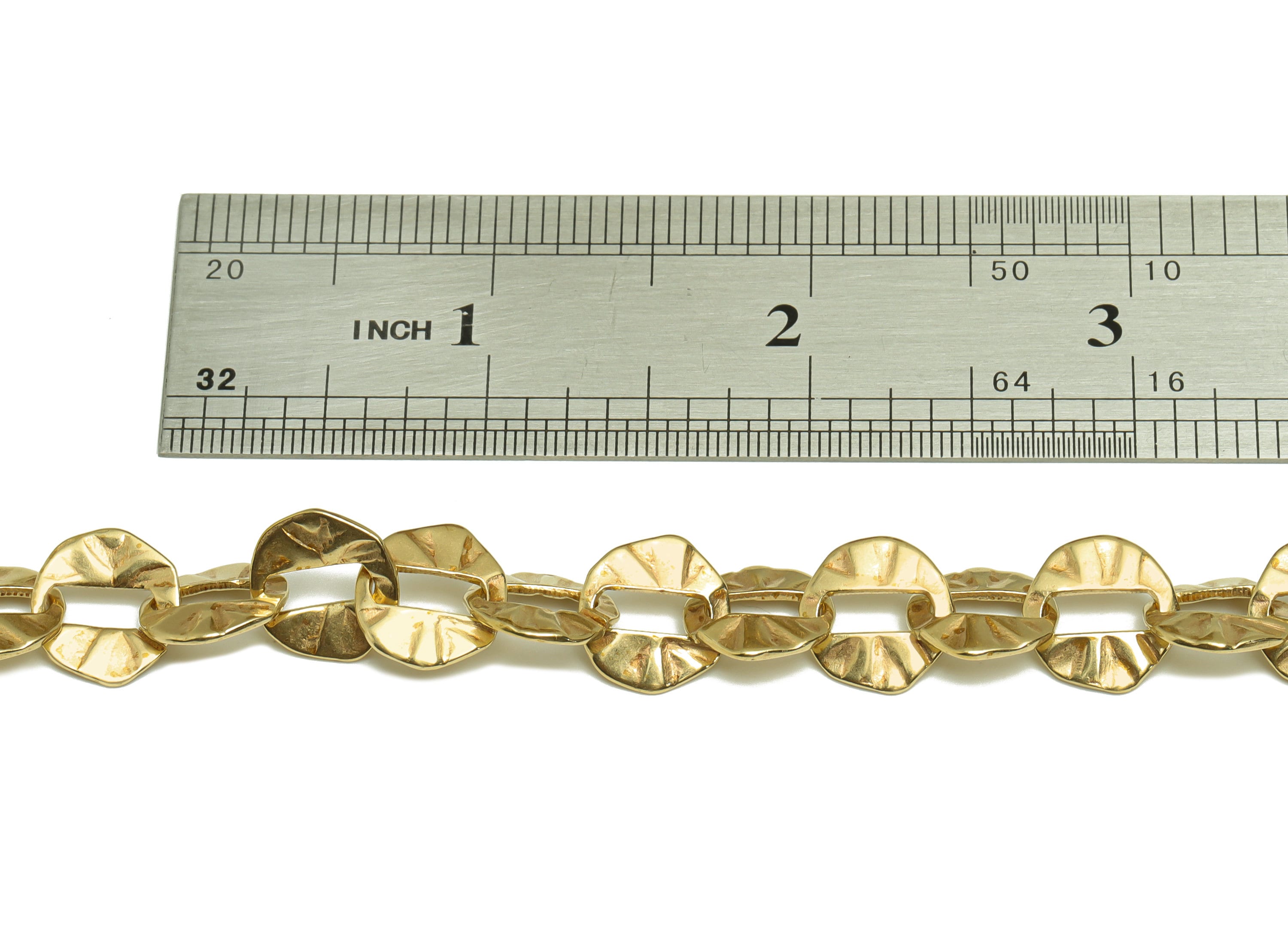 Handmade Oval Chain - Hammered Oval Chain - Open Link Chain- Handmade Chain Textured Oval Link Chain - 12x11.8mm - CC1236 - DOMEDBAZAAR