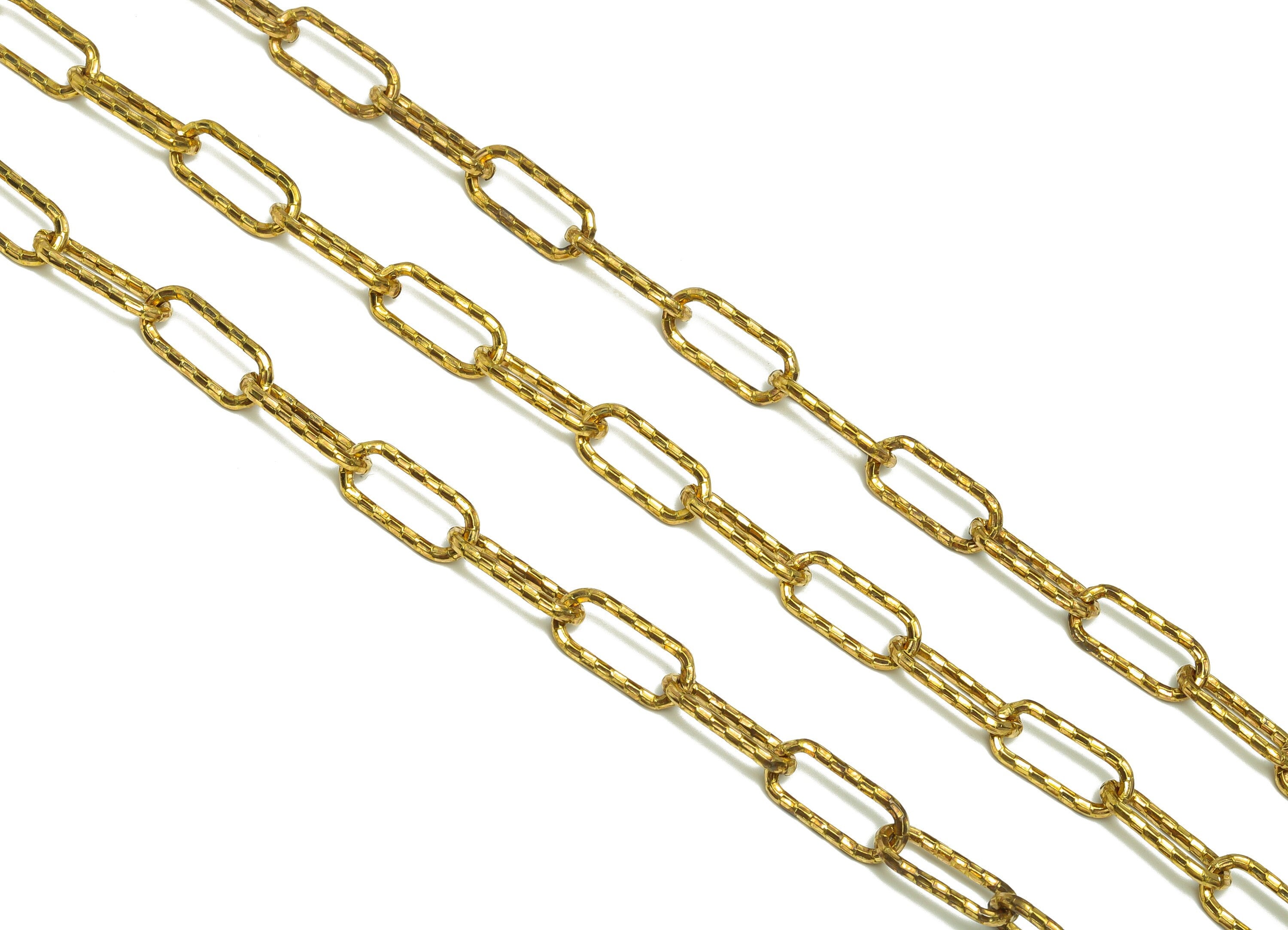 Faceted Oval Cable Chain - Brass Huge Textured Cable Chain - Handmade Oval Link Chain - Textured Oval Link Chain - 16x7x2mm - CC1248 - DOMEDBAZAAR