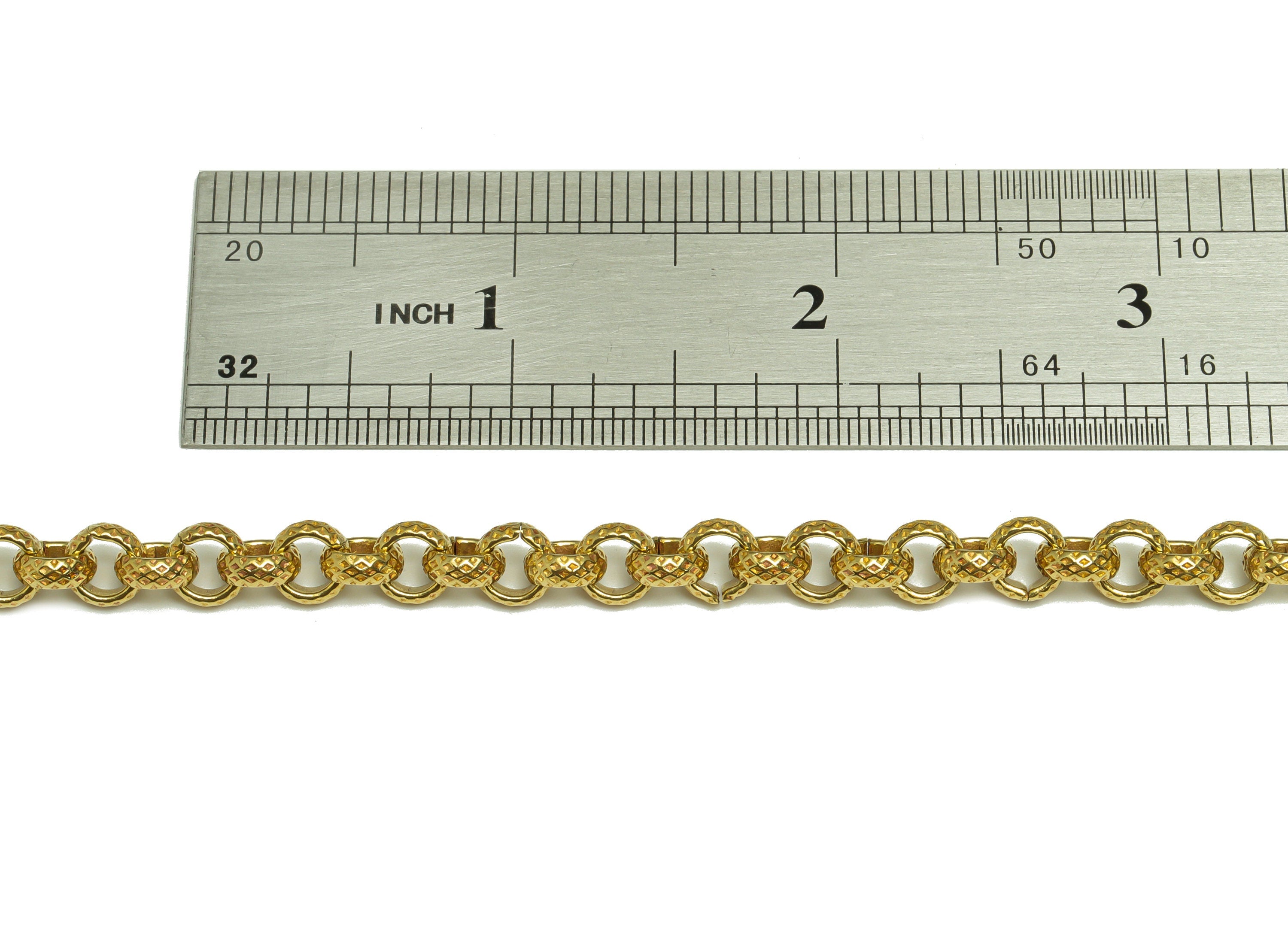 6.5mm Rolo Chain - Textured Rolo Chain - Hammered Chain - Handmade Chain - Textured Round Link Chain - Brass Rolo Hammered Chian - CC1233 - DOMEDBAZAAR