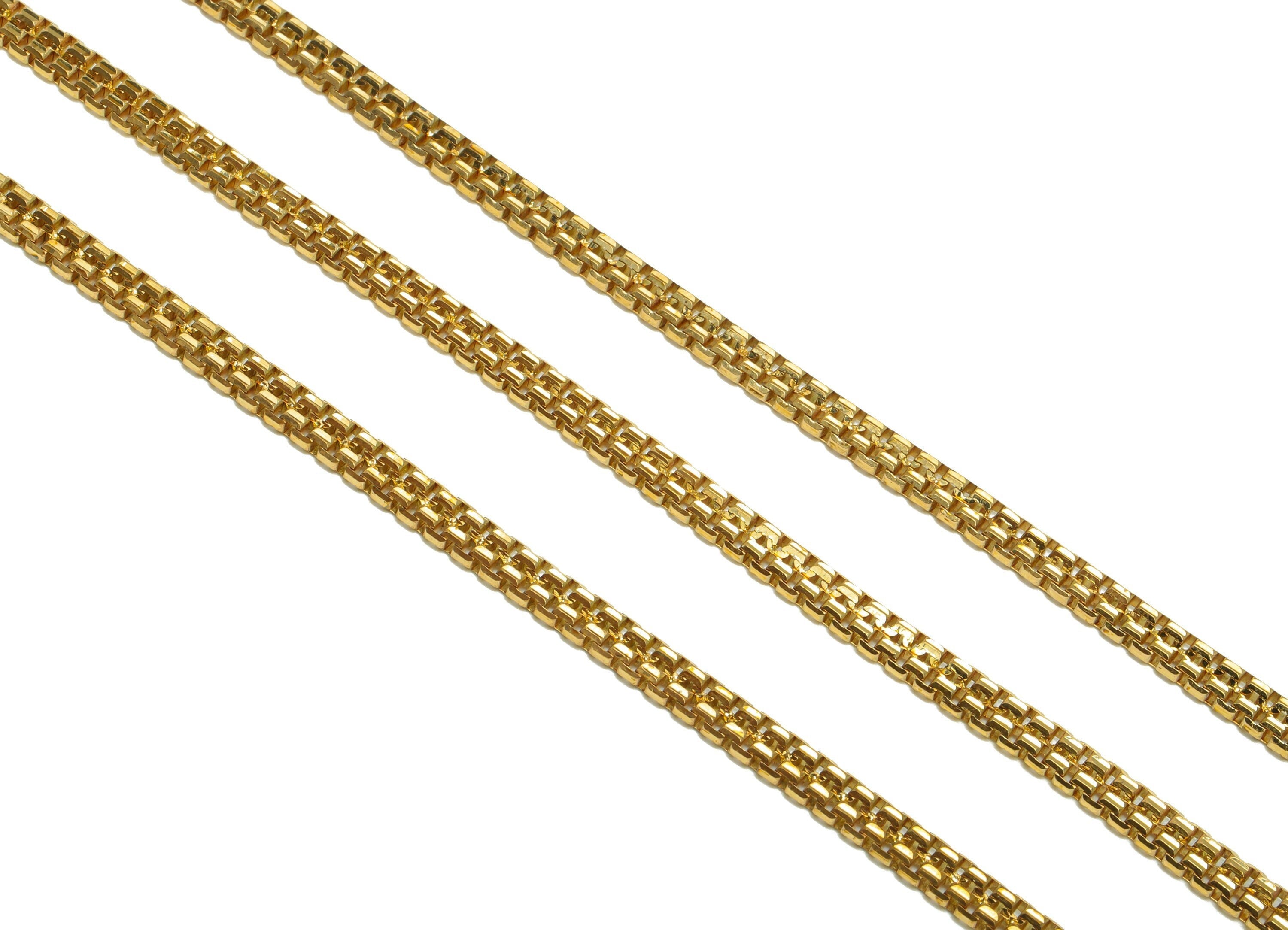 2mm Double Box Chain - 2*4mm Box Chain 2 Strand Box Chain - Brass Box Chain - Raw Brass Box Chain - CC1231 - DOMEDBAZAAR
