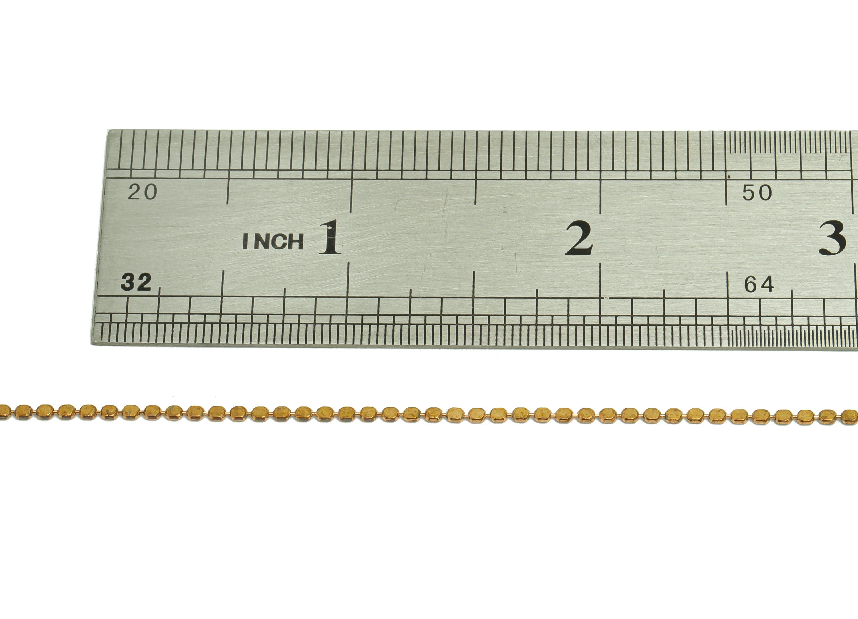 1.5mm Flat Ball Chain - Brass Chain Pellet - Flat Round Connector Chain - Raw Brass Flat Round Connector Chain - CC1243 - DOMEDBAZAAR