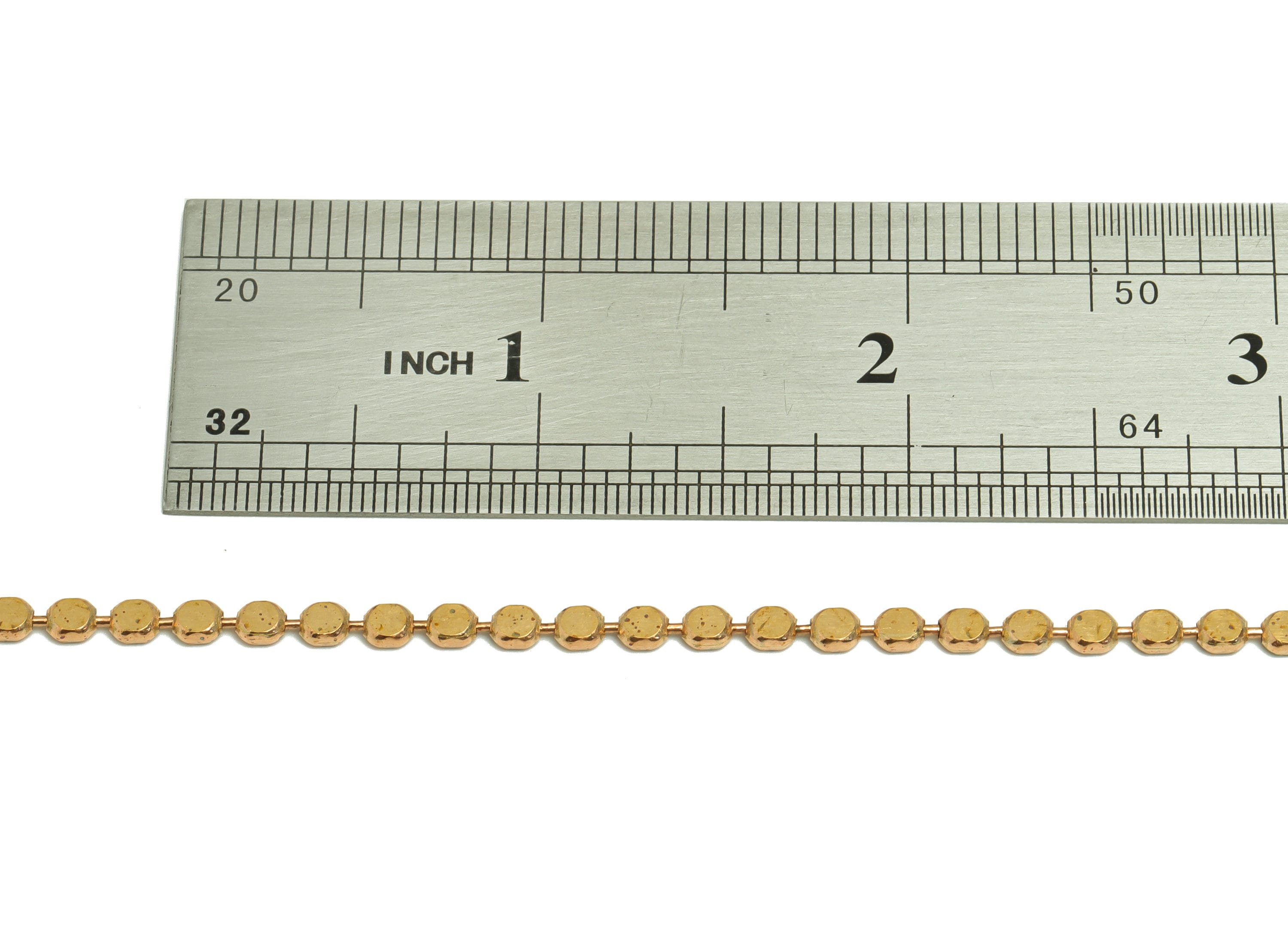 3mm Flat Ball Chain - Brass Chain Pellet - Flat Round Connector Chain - Raw Brass Flat Round Connector Chain - CC1246 - DOMEDBAZAAR