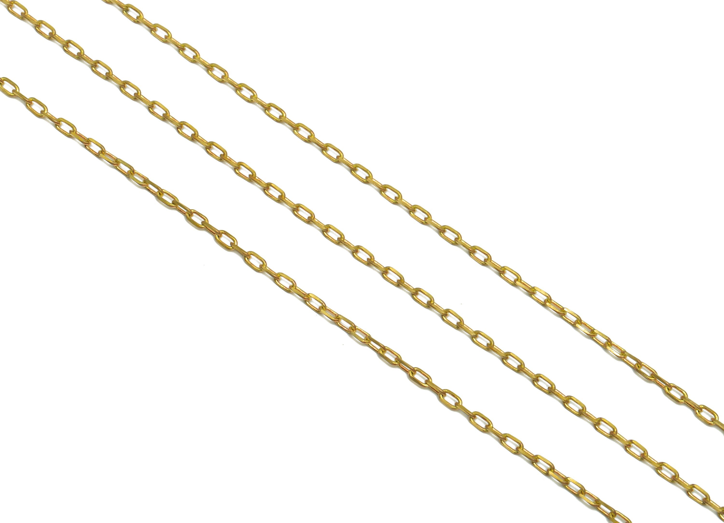 3.4mm Faceted Cable Chain - 0.26 Cable Chain- Raw Brass Faceted Cable Chain - Faceted Cable Link Chain - 5.24x2.1x0.54mm - CC1277 - DOMEDBAZAAR