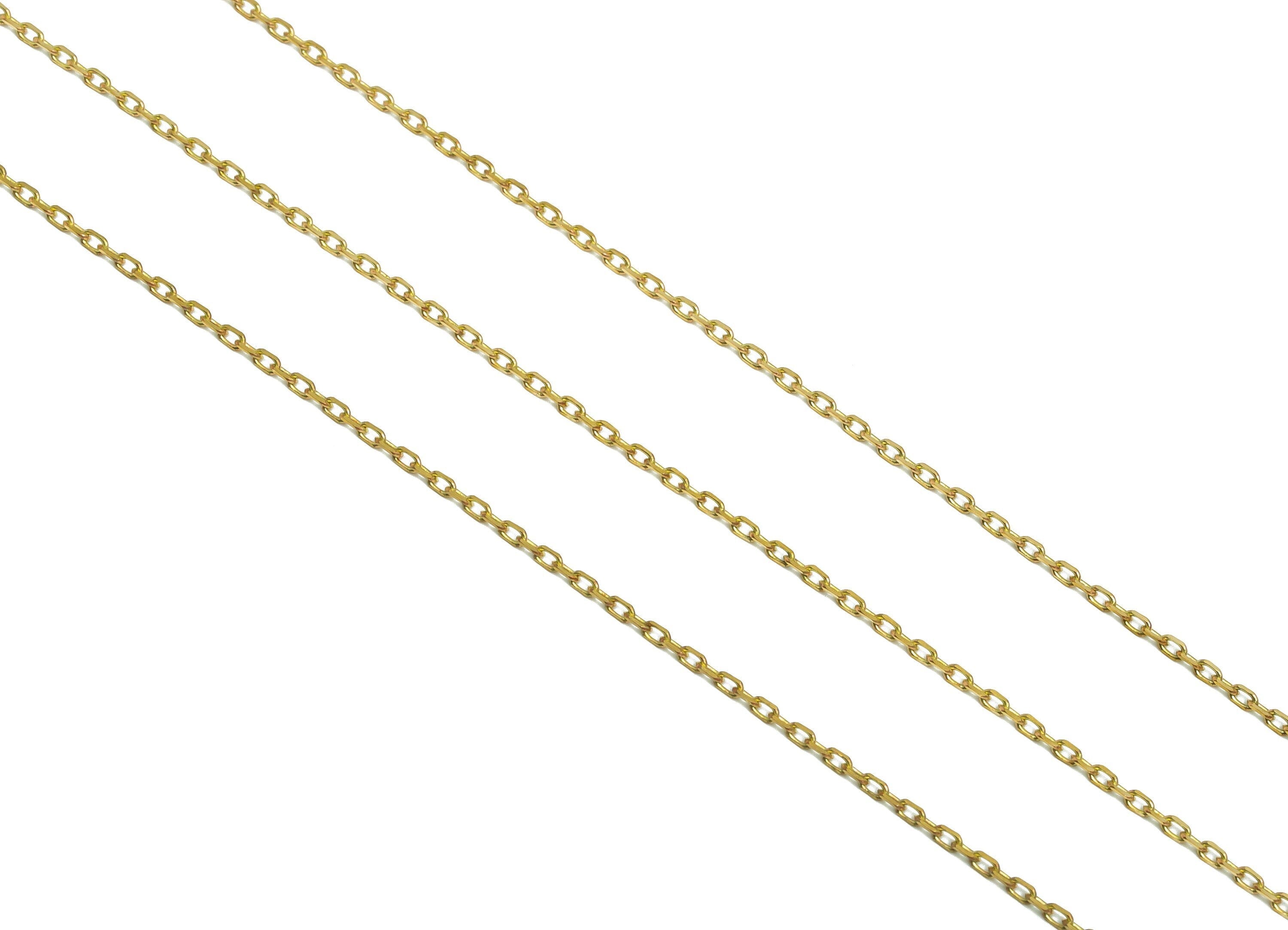 2.7mm Faceted Cable Chain - 0.245 Cable Chain- Raw Brass Faceted Cable Chain - Faceted Cable Link Chain - 2.19x1.45x0.25mm - CC1278 - DOMEDBAZAAR