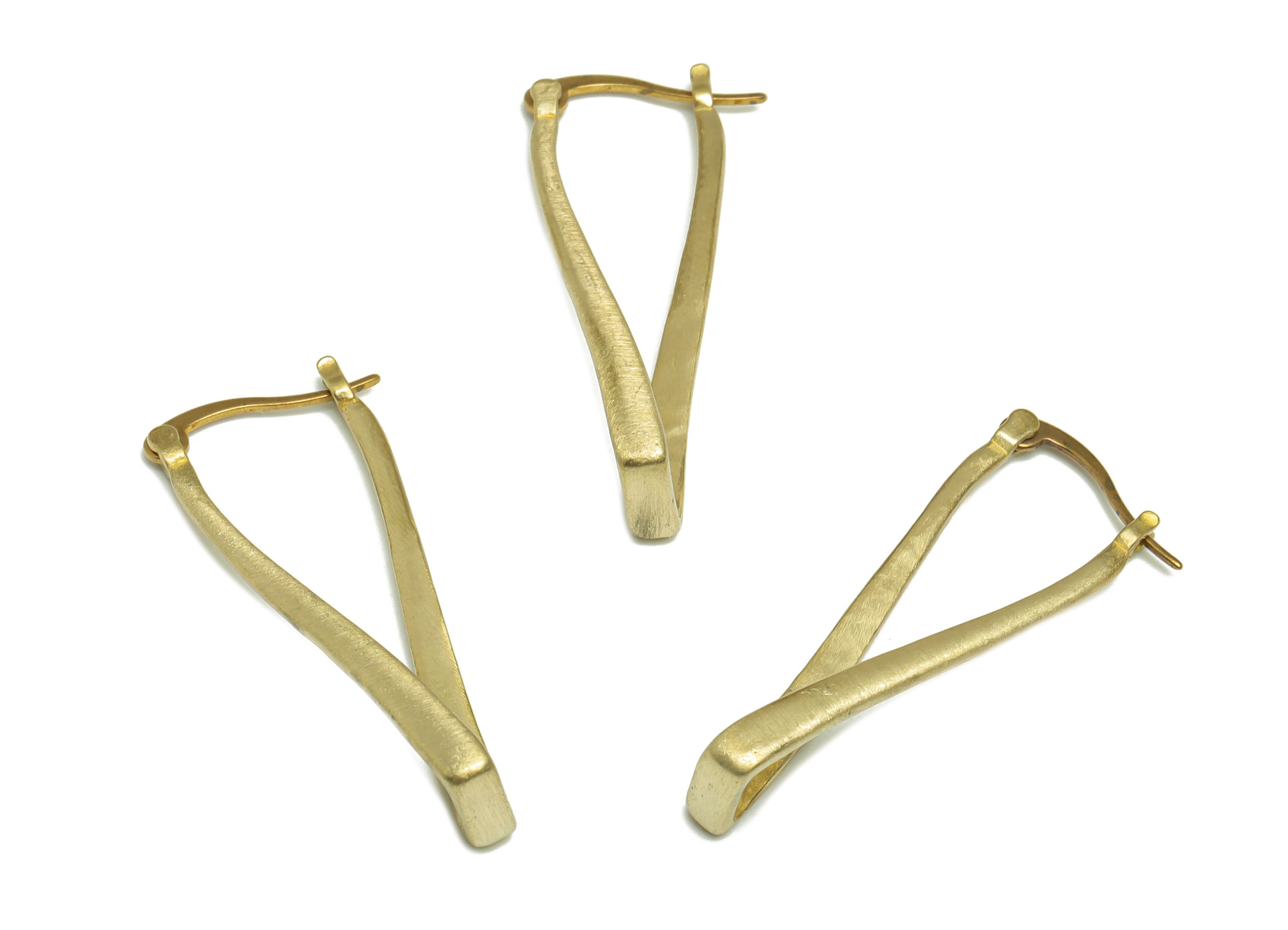 Brass Hinged Back Wire Earring - Raw Brass Rectangle Clasp Earring - Brass Hinged Clasp Back - Geometry Hinged Back - 38.4x11.6x3mm- PP9260 - DOMEDBAZAAR