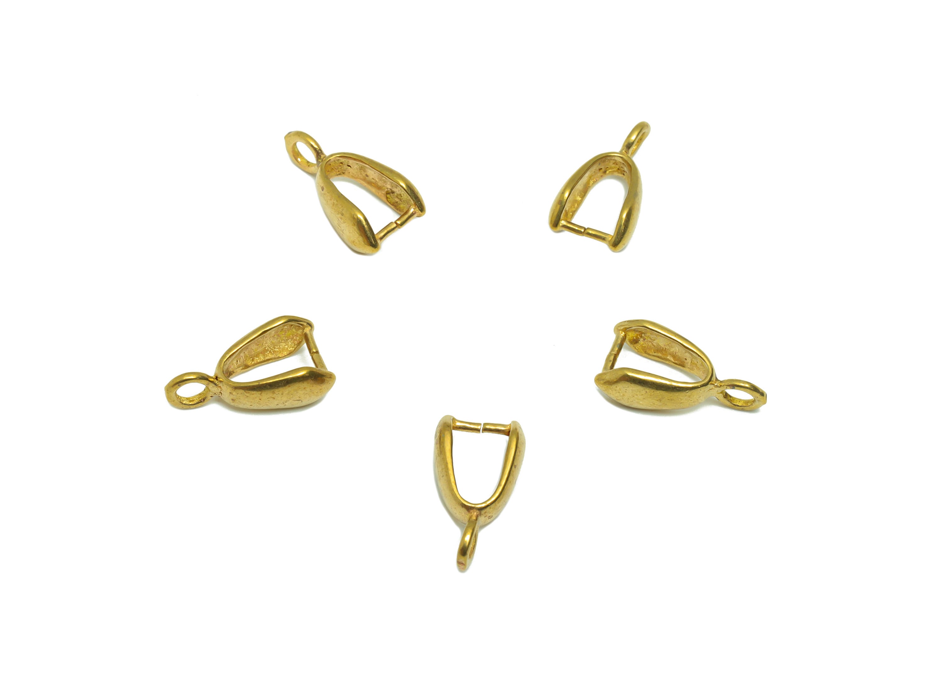 Necklace Connection Buckle - Brass Universal Buckle - Buckle Pendant - Brass Melon Seed Buckle - For Necklace - 13.93x7.38x1.51mm - PP9162 - DOMEDBAZAAR