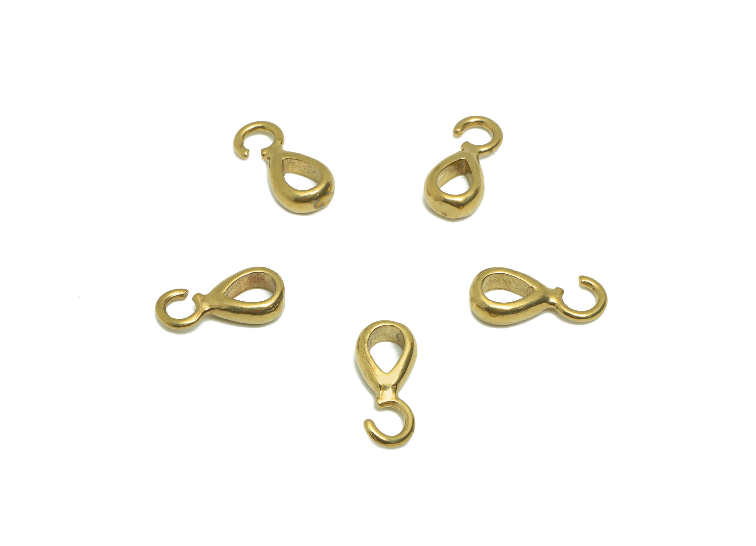 Brass Bracelet Setting - Brass Mini Connection Universal Pendant Buckle - Brass Melon Seed Buckle - For Necklace - 11.63x5.3x2.6mm - PP9158 - DOMEDBAZAAR