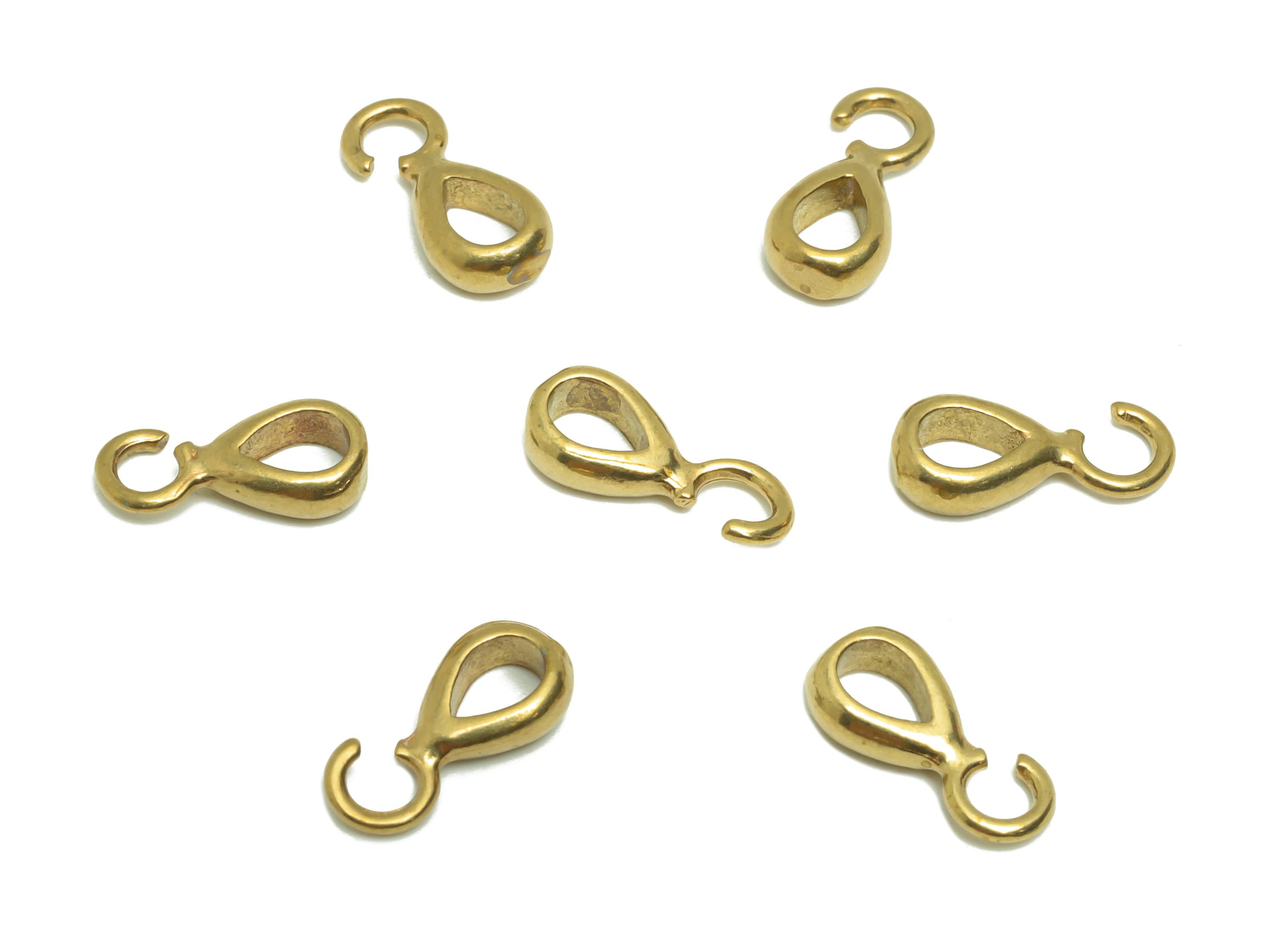 Brass Bracelet Setting - Brass Mini Connection Universal Pendant Buckle - Brass Melon Seed Buckle - For Necklace - 11.63x5.3x2.6mm - PP9158 - DOMEDBAZAAR
