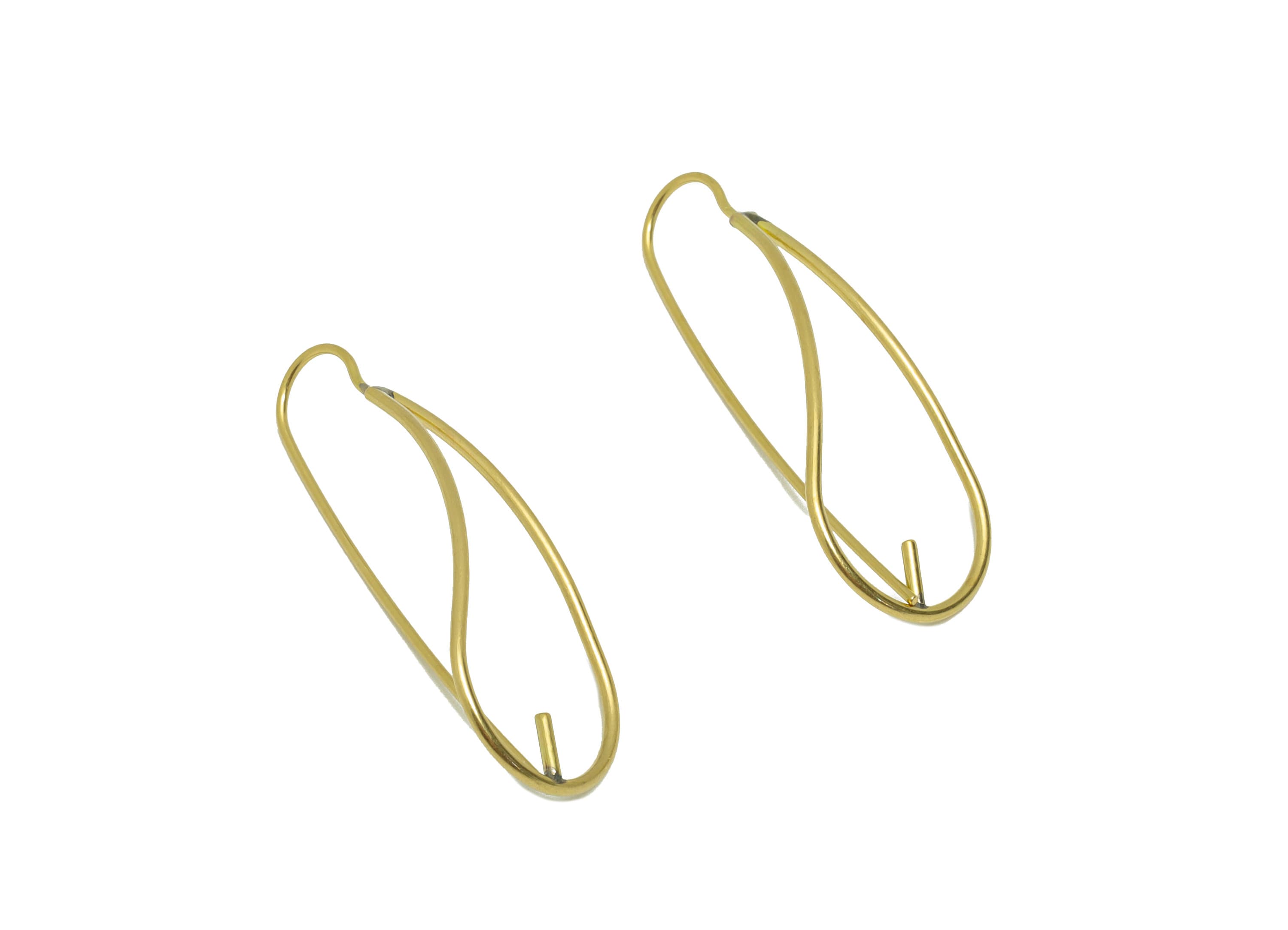 Brass Drop Earring Wire - Brass Teardrop Earring Hook - Brass Wire Earring Hook - Teardrop Earring Post for Peral - 36.5x13.5x0.98mm -PP8880 - DOMEDBAZAAR