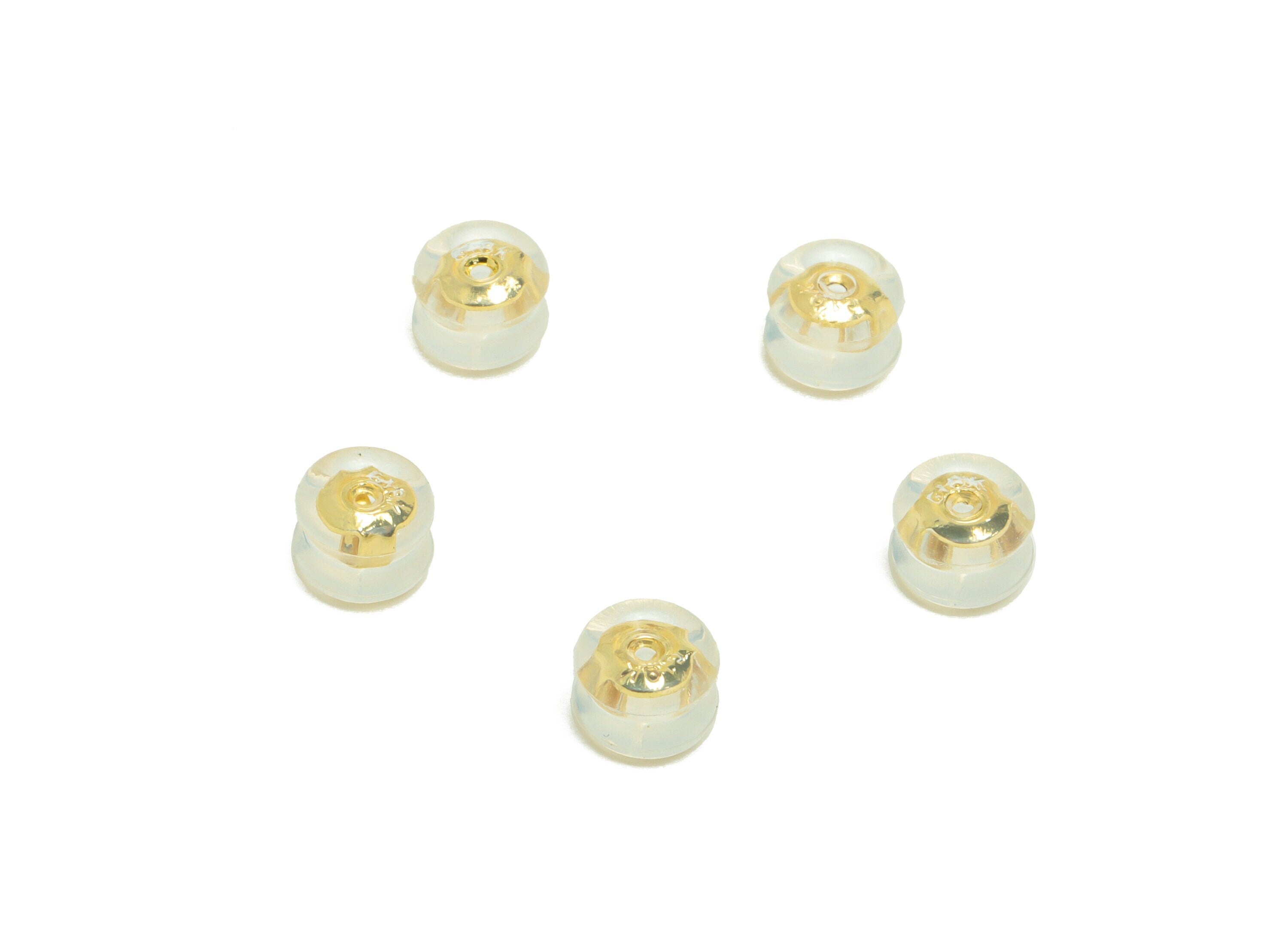 Brass Silica Gel Rubber - Rubber Earring Stopper Nuts - Rubber Earring Findings - Earring Back - Gold Tone Plating - 5.94x5.9x4.7mm - ES1038 - DOMEDBAZAAR