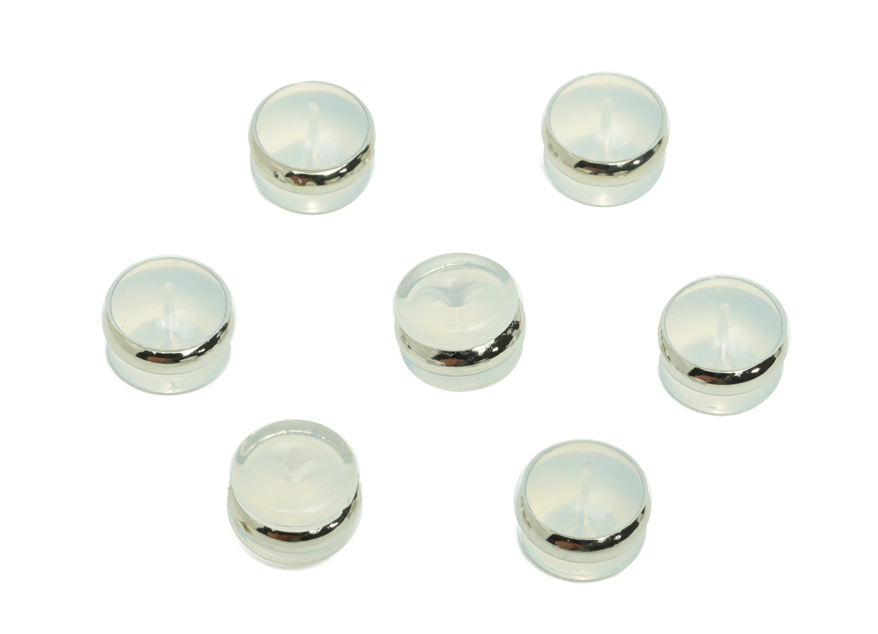 Brass Silica Gel Rubber - Rubber Earring Stopper Nuts - Rubber Earring Findings - Earring Back - Silver Tone Plating - 6.77x6.7x5mm - ES1036 - DOMEDBAZAAR