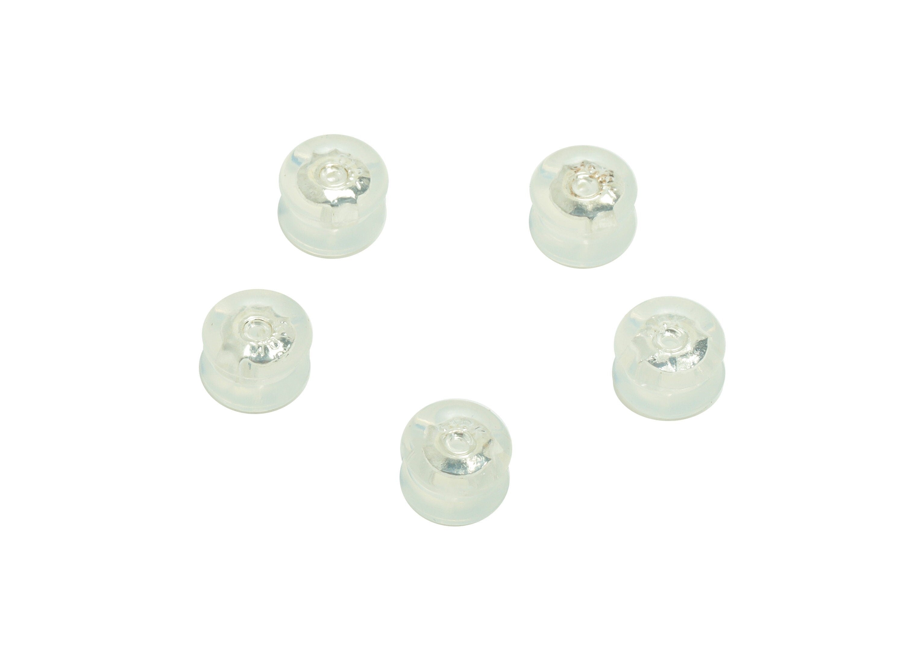 Brass Silica Gel Rubber - Rubber Earring Stopper Nuts - Rubber Earring Findings - Earring Back - Silver Tone Plating - 5.89x5x4mm - ES1041 - DOMEDBAZAAR