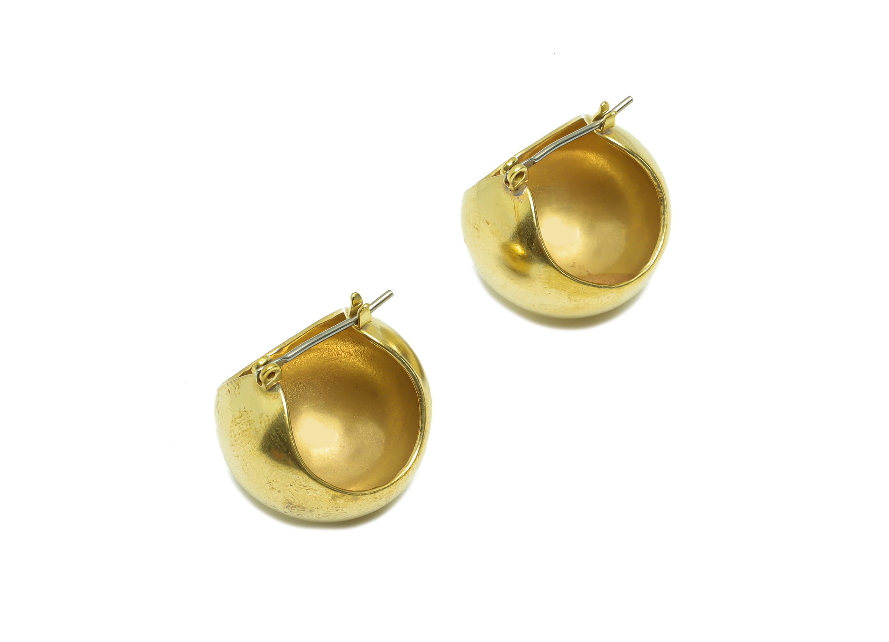 Thick Ball Hoop Earring - Brass Hinged Basket Back Earring - Basket Hinged Back Earring - Brass Hinged Back Earring - 20x19x1.4mm - PP9479 - DOMEDBAZAAR
