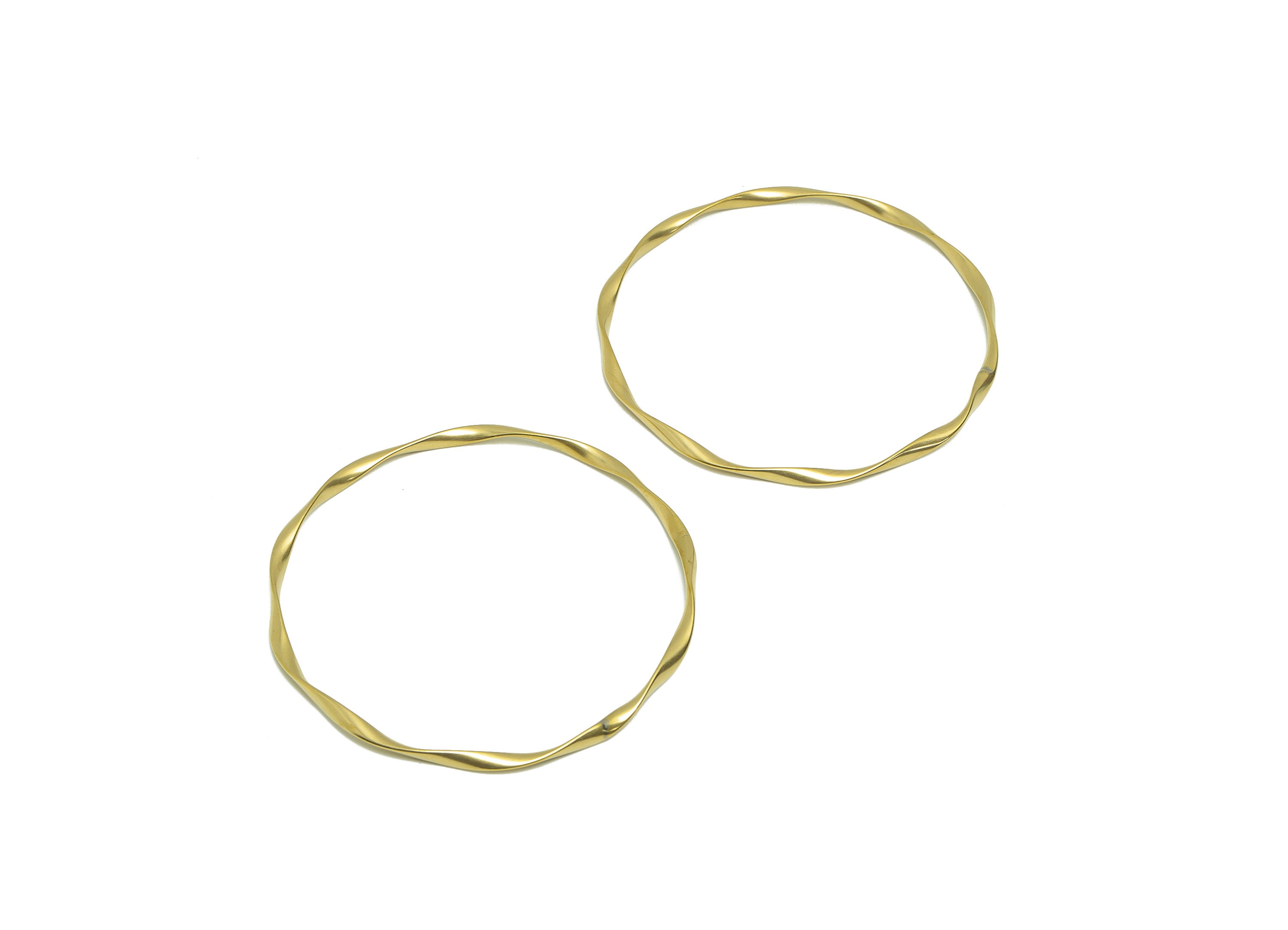 Brass Twisted Wire Bracelet - Brass Circle Bracelet - Brass Wavy Ring Bracelet - Wavy Wire Bracelet - Jewelry Supplies - 65x65x2mm - PP9425 - DOMEDBAZAAR
