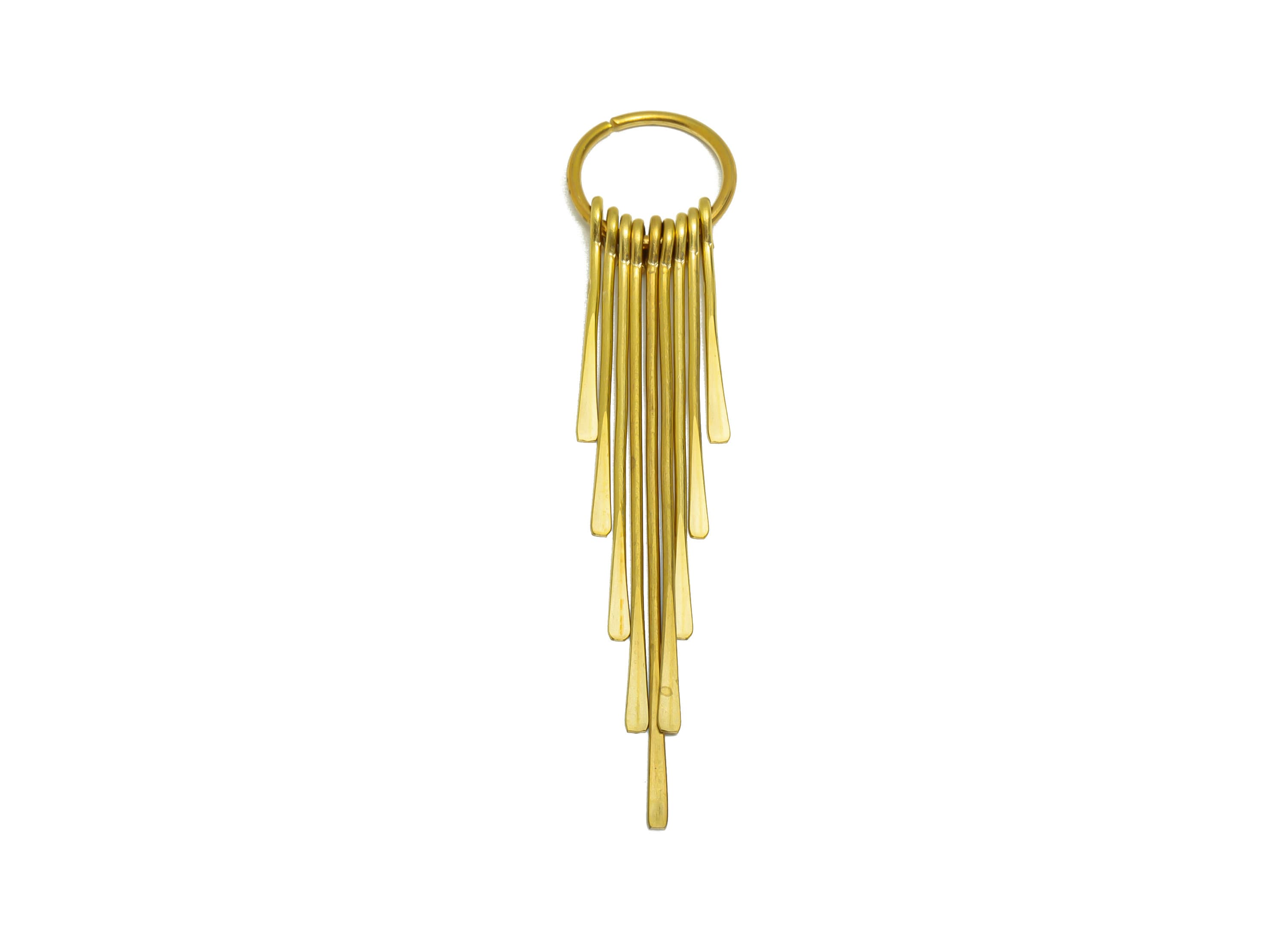 Brass Tassel Earring Charm - Brass Hammered Wire Earring Charm - Brass Wire 9 Earring Tassel Charm - Dangle Tassel Charm - 82x17x1mm -PP9116 - DOMEDBAZAAR