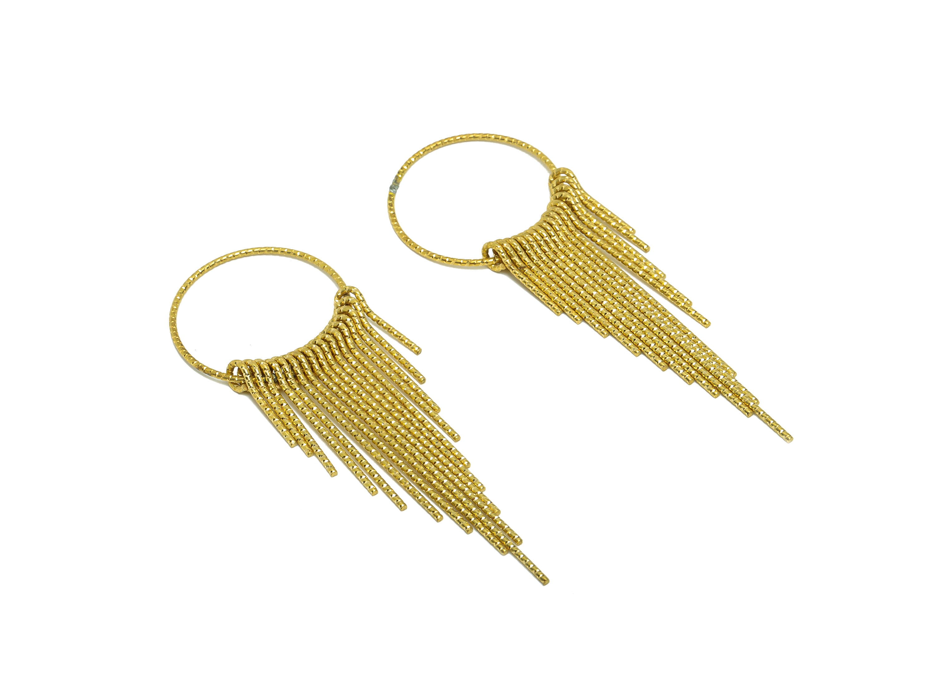 Brass Tassel Earring Charm - Brass Textured Wires Earring Charm - Wires 17 Earring Tassel Charm - Dangle Tassel Charm - 86x29x1mm -PP9112 - DOMEDBAZAAR