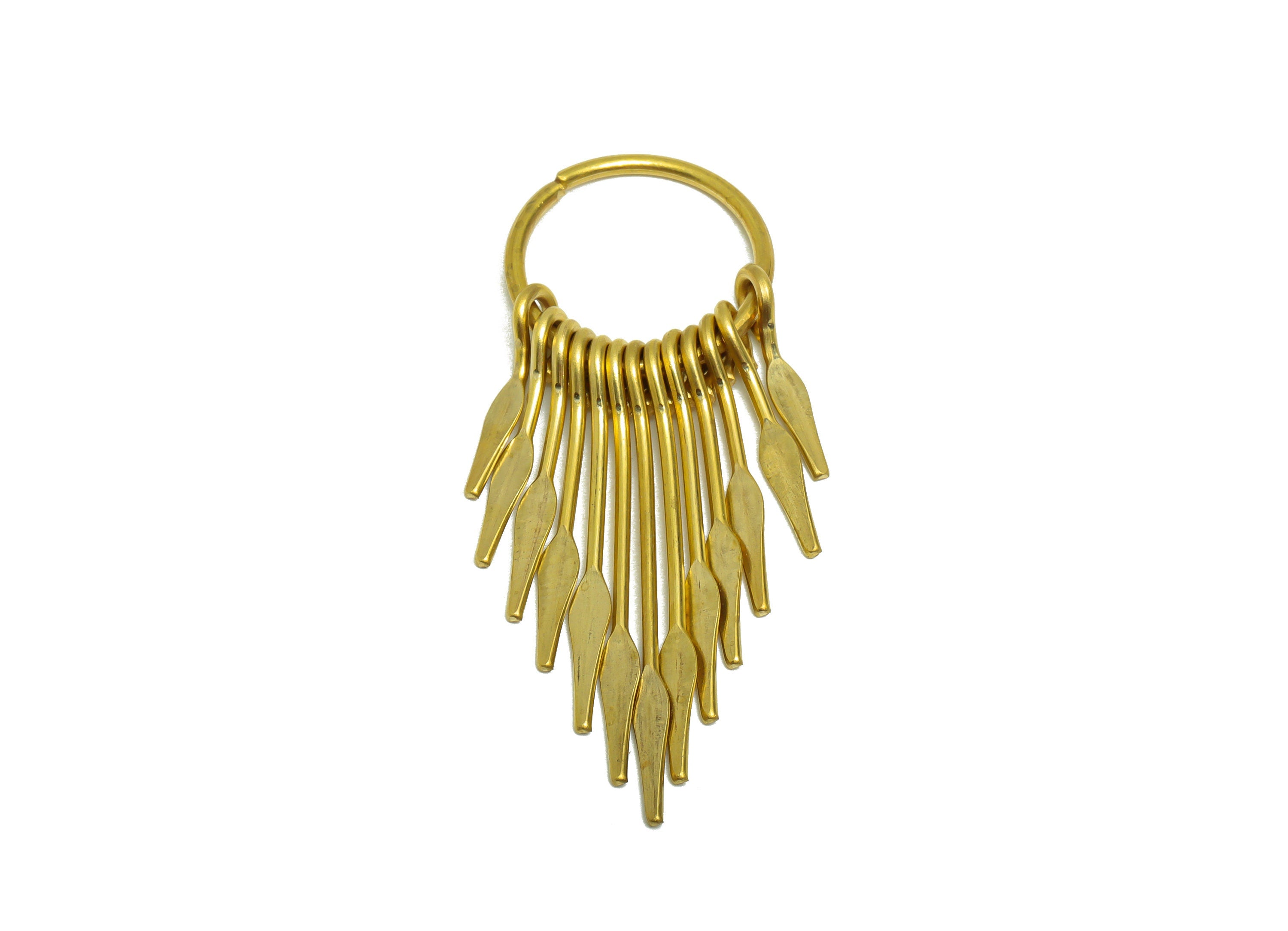 Brass Tassel Arrow Earring Charm - Brass Hammered Wires Earring Charm - Wires 13 Earring Charm - Dangle Tassel Charm - 53x19x1.39mm -PP9115 - DOMEDBAZAAR