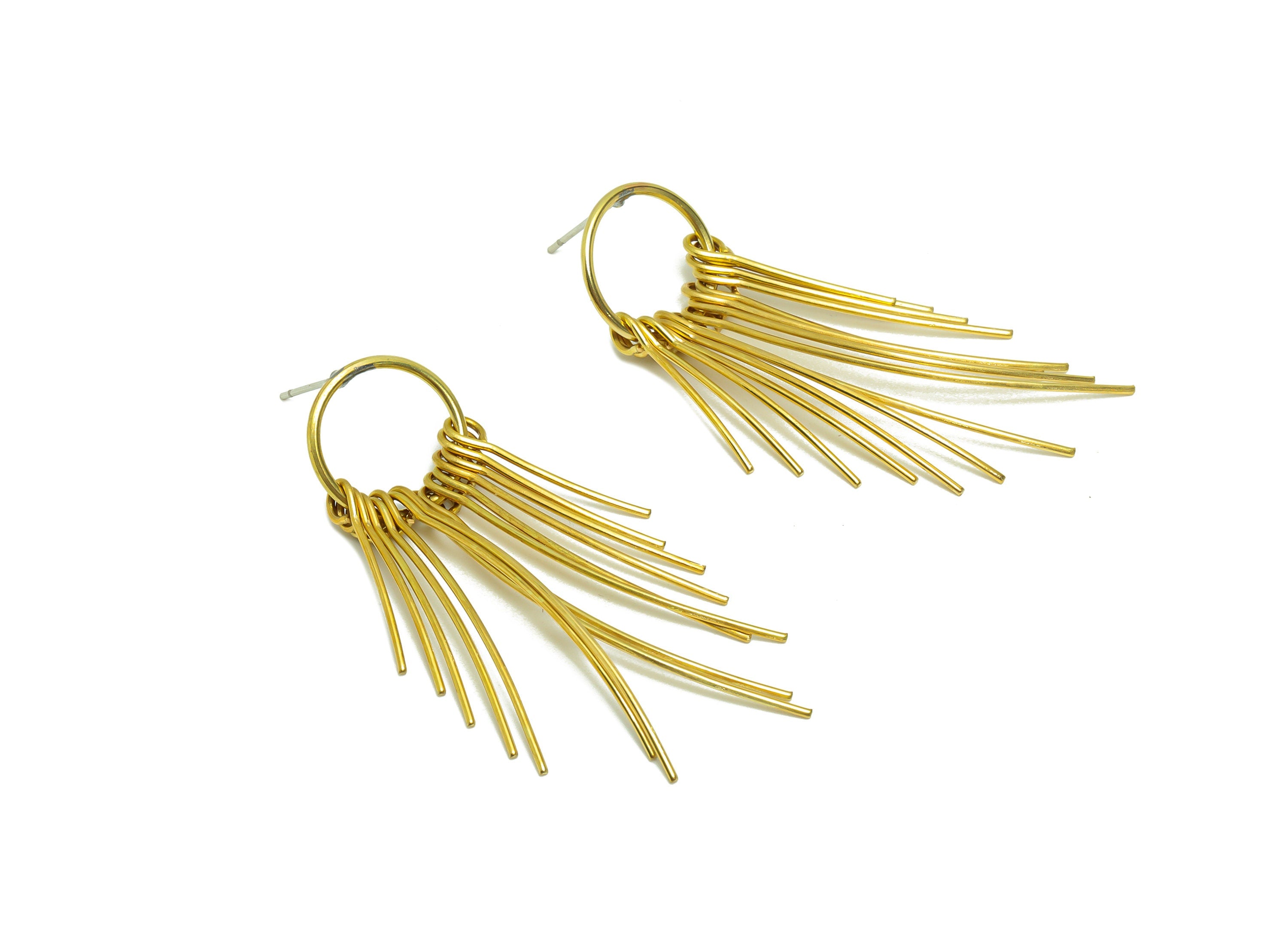 Brass Wire Tassel Earring Post - Brass Stick Wire Earring Stud - Bar Wires 15 Earring Tassel Post - Dangle Tassel Post - 56x14x1mm - PP9103 - DOMEDBAZAAR