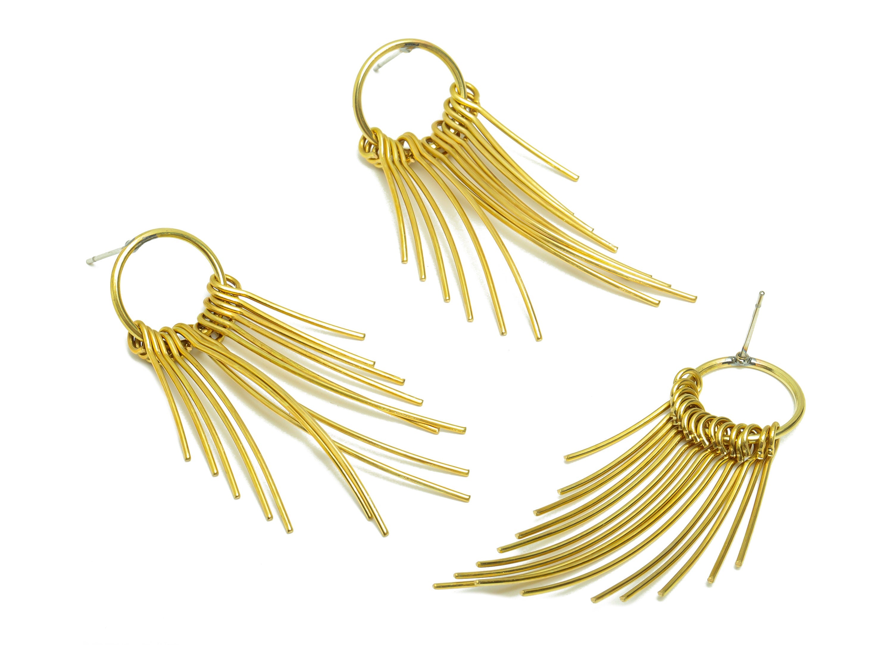 Brass Wire Tassel Earring Post - Brass Stick Wire Earring Stud - Bar Wires 15 Earring Tassel Post - Dangle Tassel Post - 56x14x1mm - PP9103 - DOMEDBAZAAR