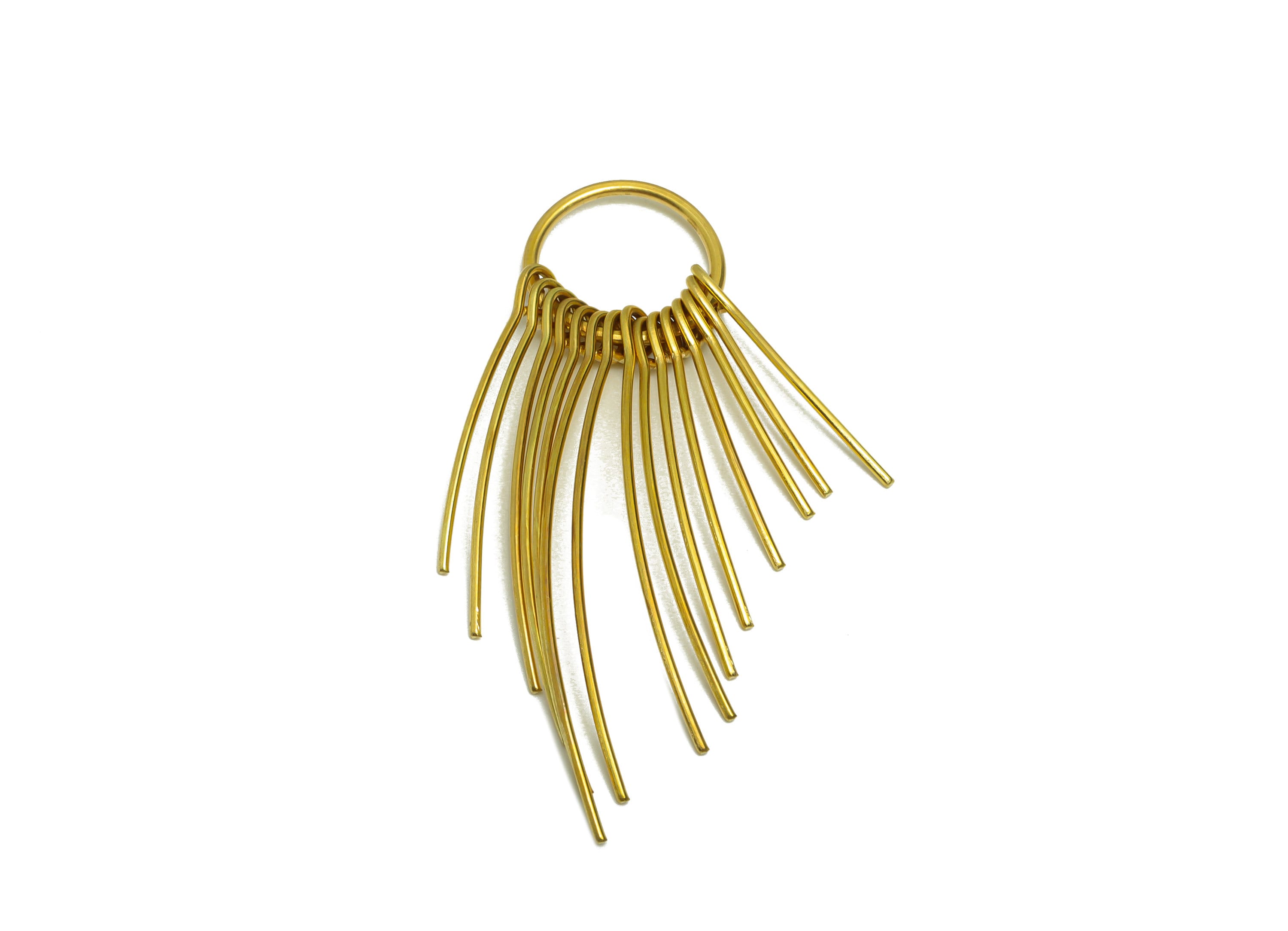 Brass Tassel Earring Charm - Brass Stick Wires Earring Charm - Bar Wires Earring Bent Wire Charm - Dangle Tassel Charm - 55x14x1mm -PP9104 - DOMEDBAZAAR