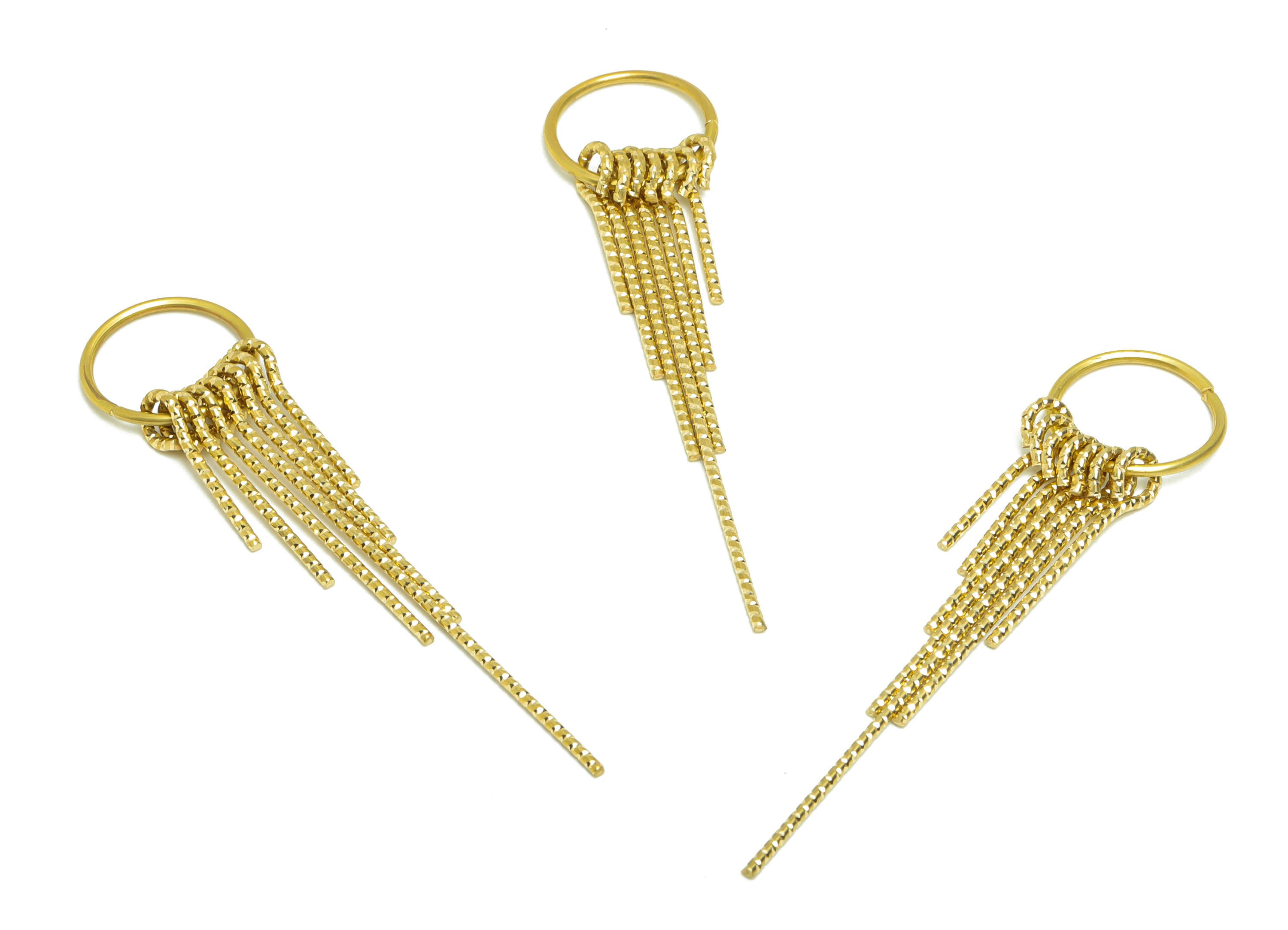 Brass Tassel Earring Charm - Brass Textured Wires Earring Charm - Stick Wires Earring Tassel Charm - Dangle Tassel Charm - 67x15x1mm -PP9111 - DOMEDBAZAAR
