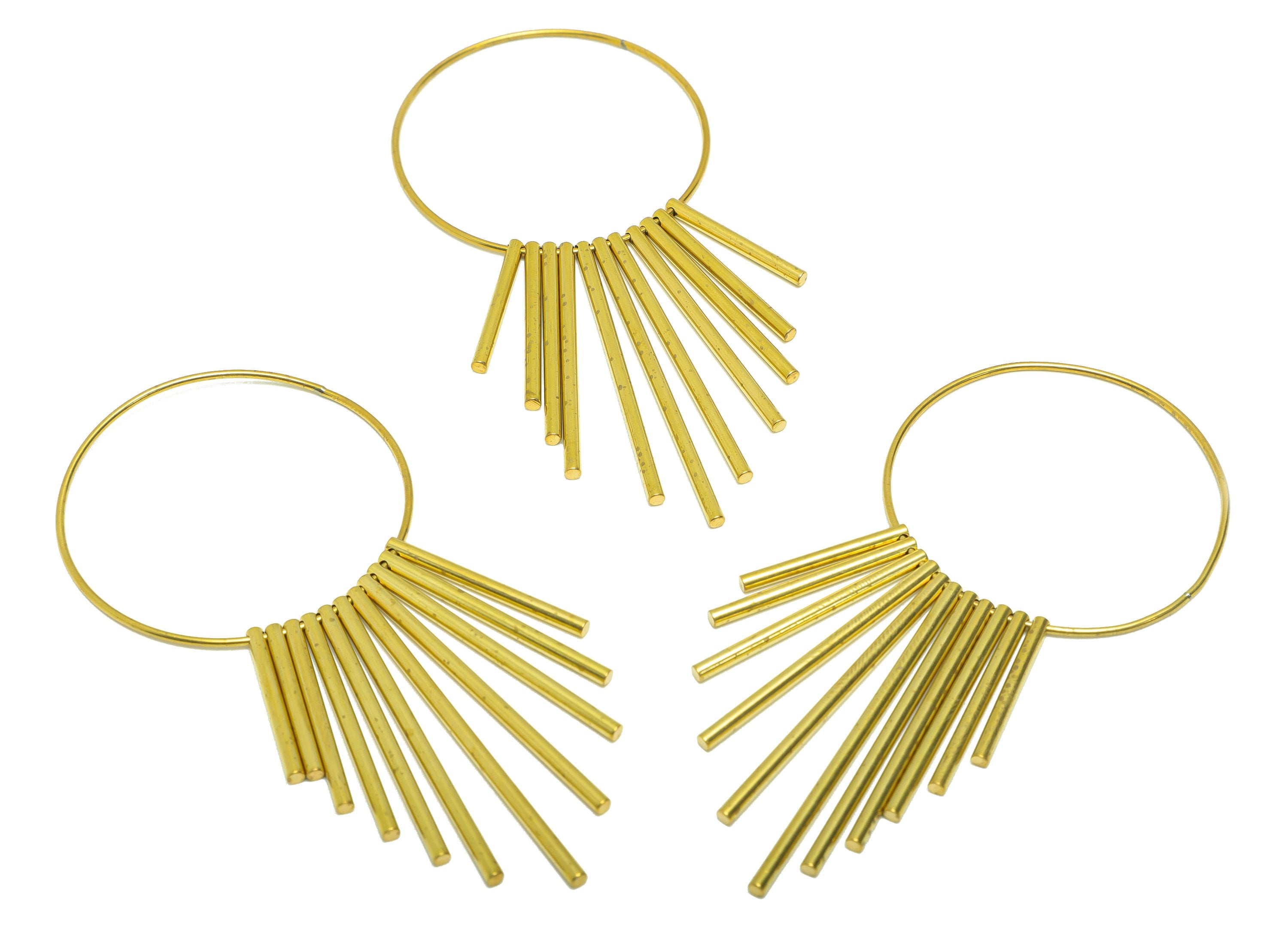 Brass Tassel Earring Charm - Brass Stick Wires Earring Charm - Bar Wires Earring Tassel Charm - Dangle Tassel Charm - 82x38x1.98mm -PP9073 - DOMEDBAZAAR