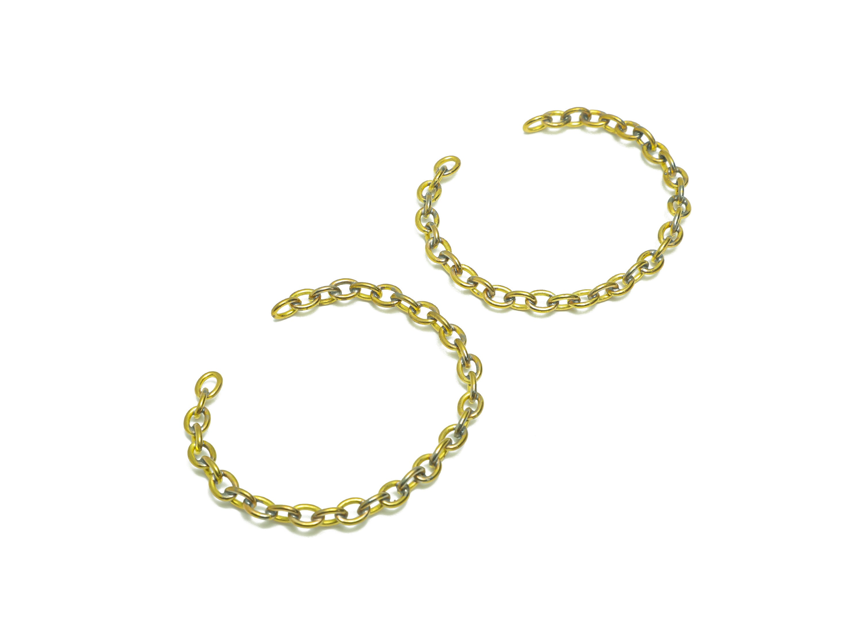 Brass Cable Chain Bracelet - Brass Open Bracelet - Brass Chain Link Bangle -Brass Oval Link Bracelet - For Bracelet - 56.5x67.3x5mm - PP9059 - DOMEDBAZAAR