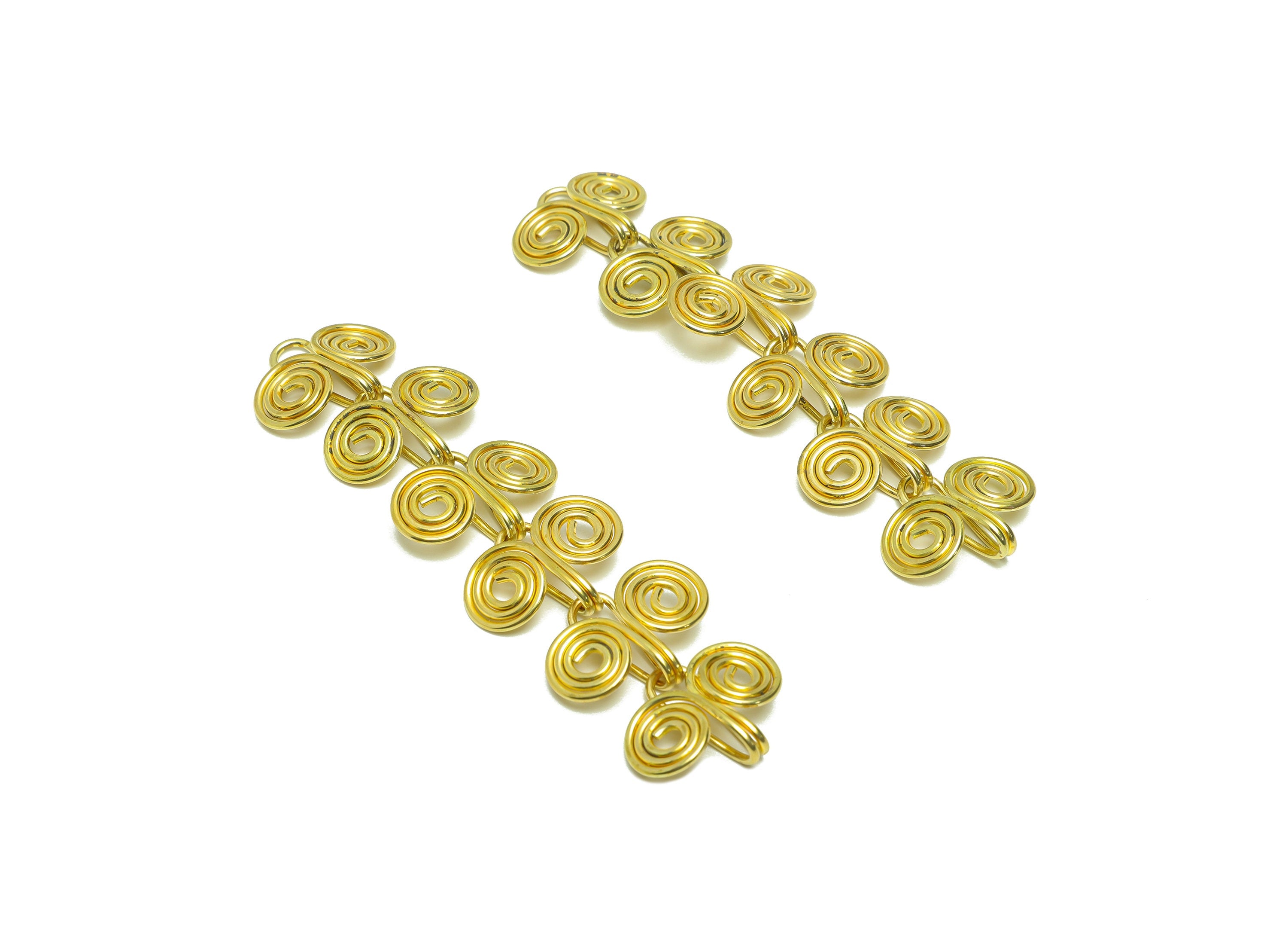 Brass Snail Bracelet Connector - Brass Twine Wire Bracelet - Brass Wire Snail Bracelet - For Bracelet - 91.75x22.71x5.68mm - PP9060 - DOMEDBAZAAR