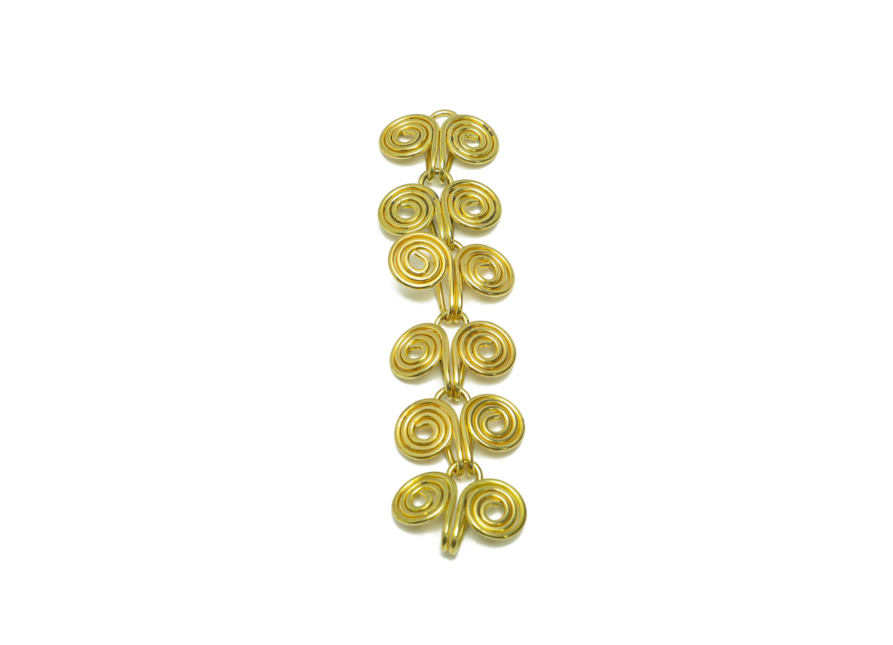 Brass Snail Bracelet Connector - Brass Twine Wire Bracelet - Brass Wire Snail Bracelet - For Bracelet - 91.75x22.71x5.68mm - PP9060 - DOMEDBAZAAR