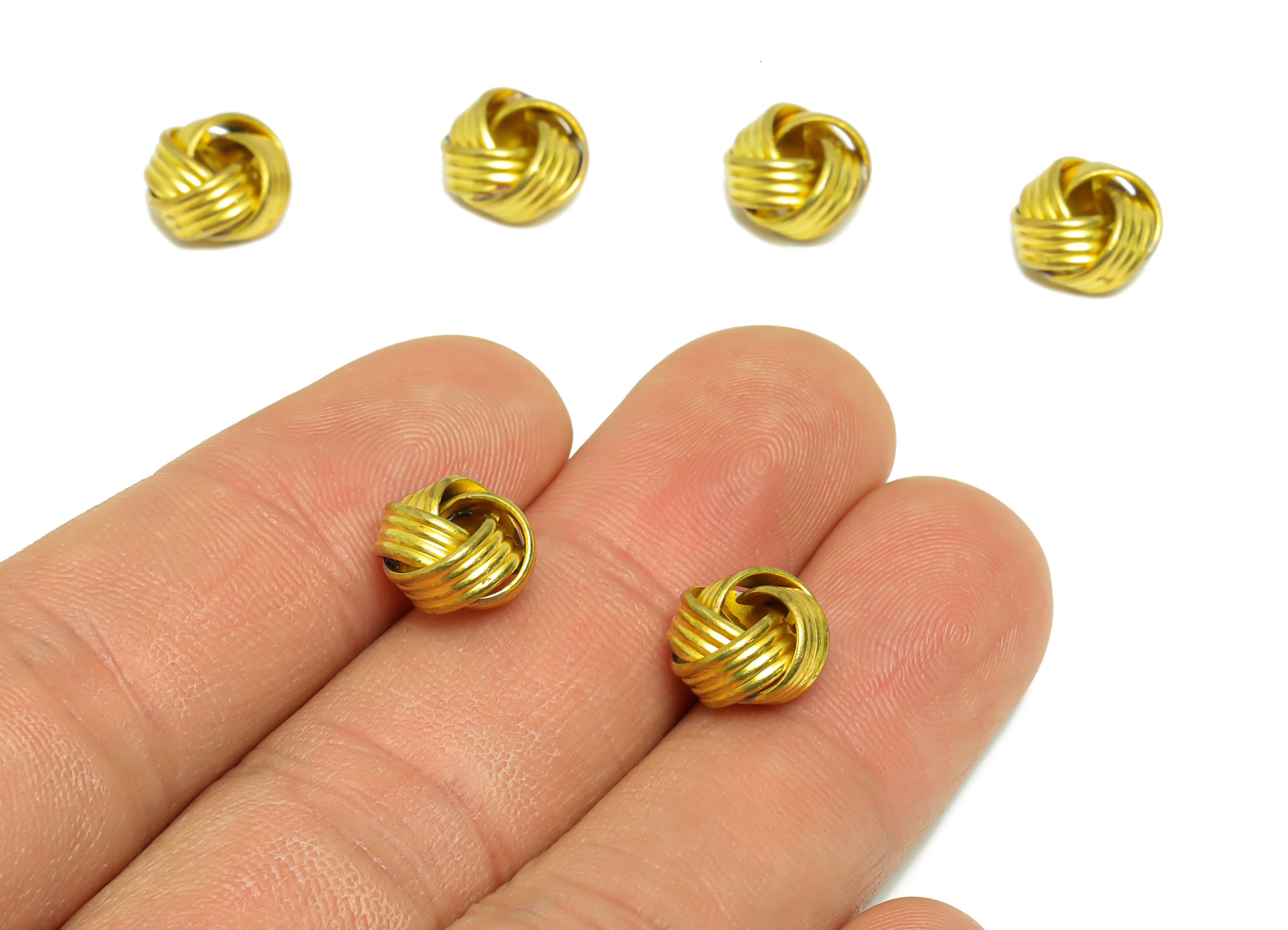 Brass Interwoven Earring Charm - Raw Brass Textured Ring Earring Charm - Cross Rings Bead Earring Charm - Bracelet Beads - 9x9x6mm - PP9383 - DOMEDBAZAAR