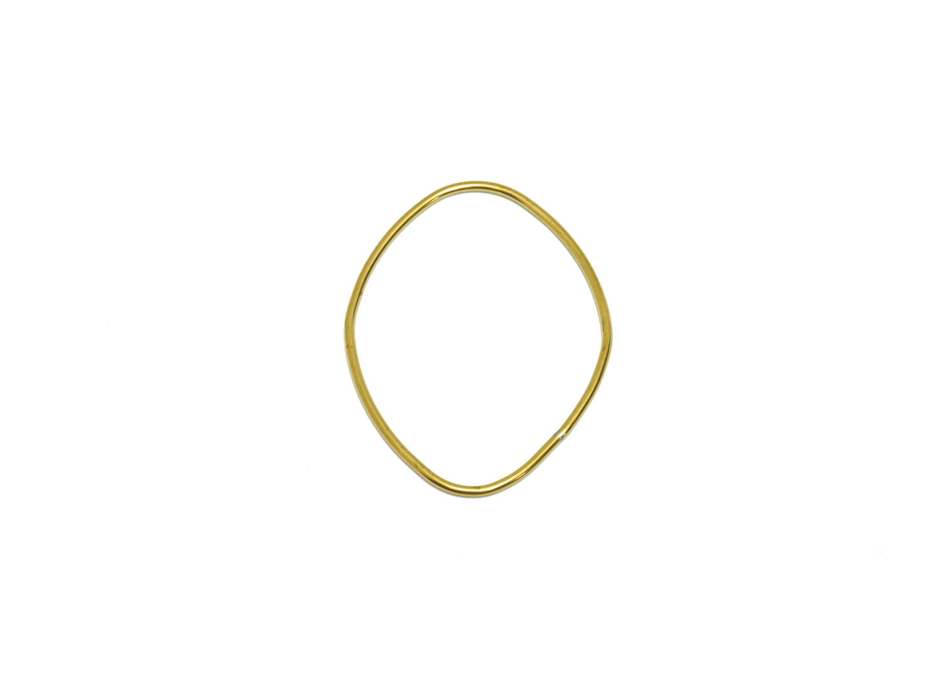 Brass Marquise Wire Earring Charm - Raw Brass Ring Earring Charm - Geometry Oval Earring Charm - Wire Connector - 33x24.65x0.76mm - PP9379 - DOMEDBAZAAR