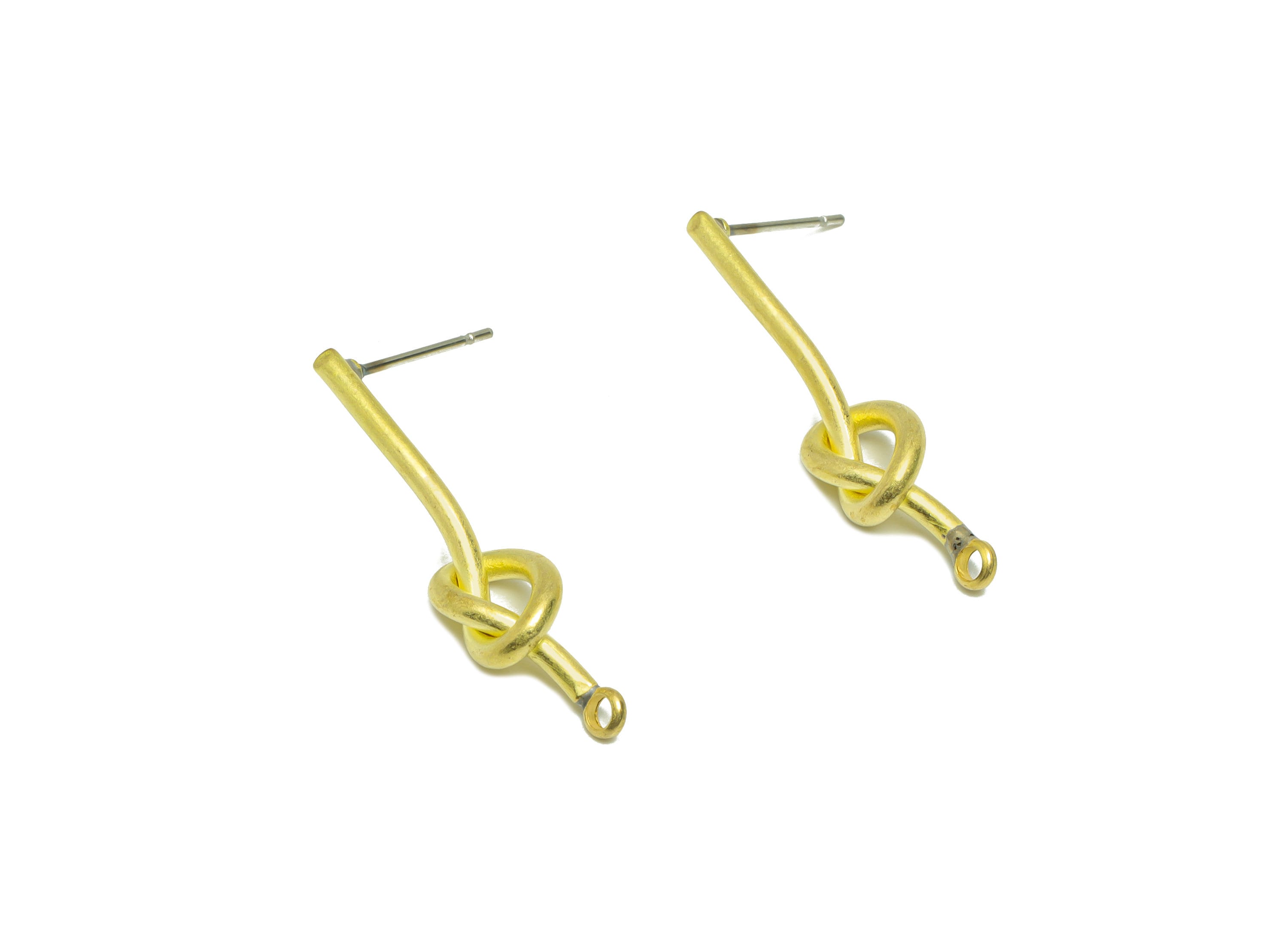Brass Twisted Wire Earring Post - Raw Brass Stick Knot Earring Post - Twisted Wire Earring Post - Brass Bar Post - 29x7.04x1.80mm - PP9150 - DOMEDBAZAAR
