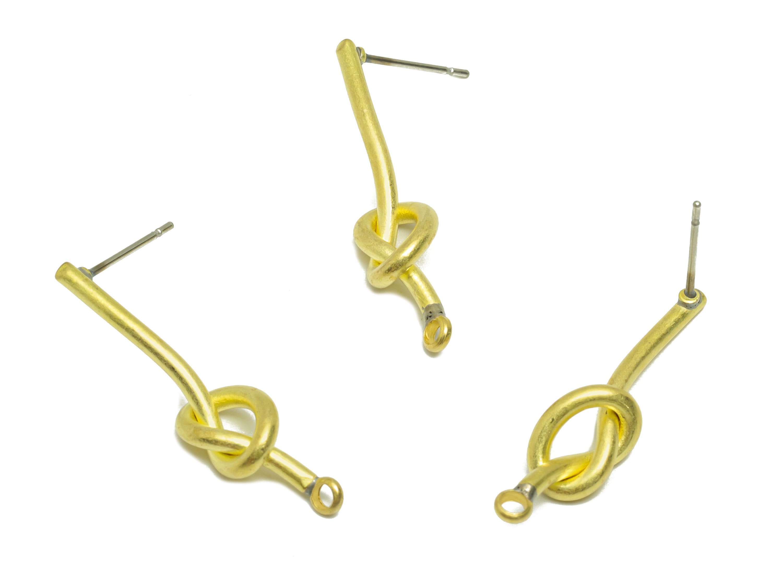 Brass Twisted Wire Earring Post - Raw Brass Stick Knot Earring Post - Twisted Wire Earring Post - Brass Bar Post - 29x7.04x1.80mm - PP9150 - DOMEDBAZAAR