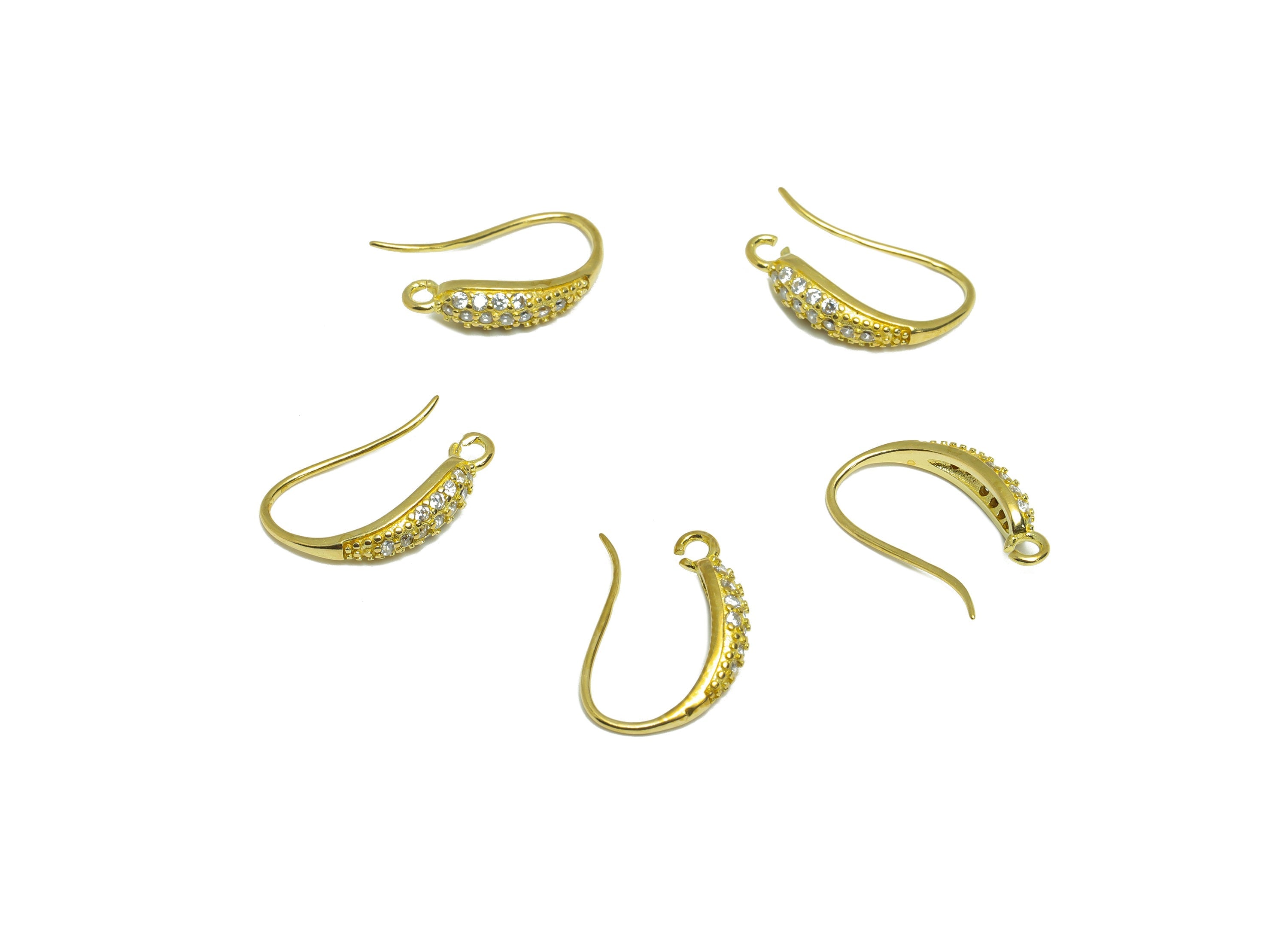 Brass Drop Hook Wire Earring - Raw Brass Zircon Wire Hook Earring - Brass Ear Wire Earring - Teardrop Hook Wire Earring - 16x3x10mm - PP8992 - DOMEDBAZAAR