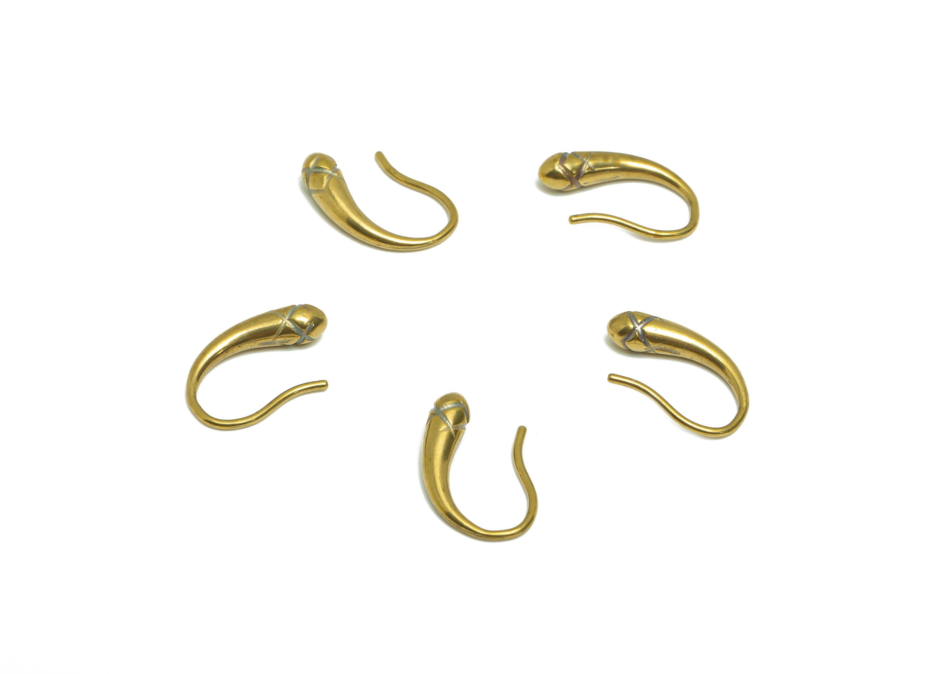 Brass Drop Hook Wire Earring - Raw Brass Textured Teardrop Wire Hook Earring - Brass Ear Wire Earring - Hook Wire Earring - 14x9x1mm -PP9452 - DOMEDBAZAAR