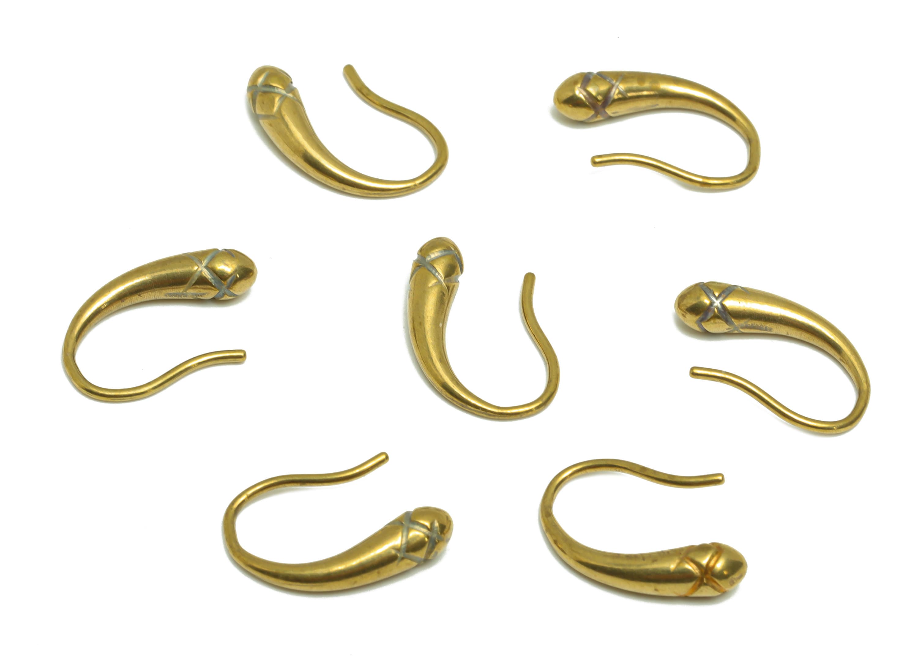 Brass Drop Hook Wire Earring - Raw Brass Textured Teardrop Wire Hook Earring - Brass Ear Wire Earring - Hook Wire Earring - 14x9x1mm -PP9452 - DOMEDBAZAAR