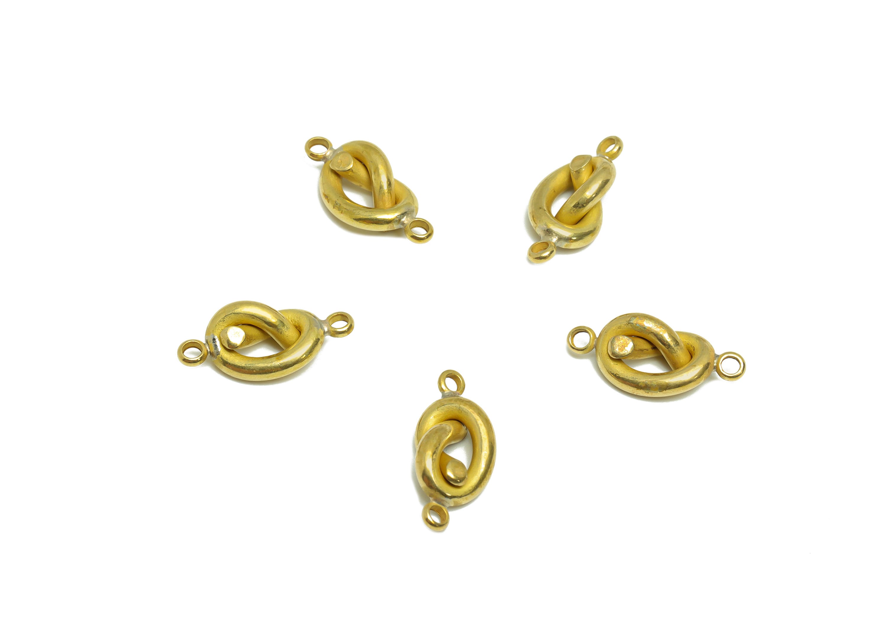 Brass Knot Wire Earring Charm - Raw Brass Bead Knot Earring Charm - Twine Knot Earring Charm - Brass Connector - 14.7x6x1mm - PP9455 - DOMEDBAZAAR